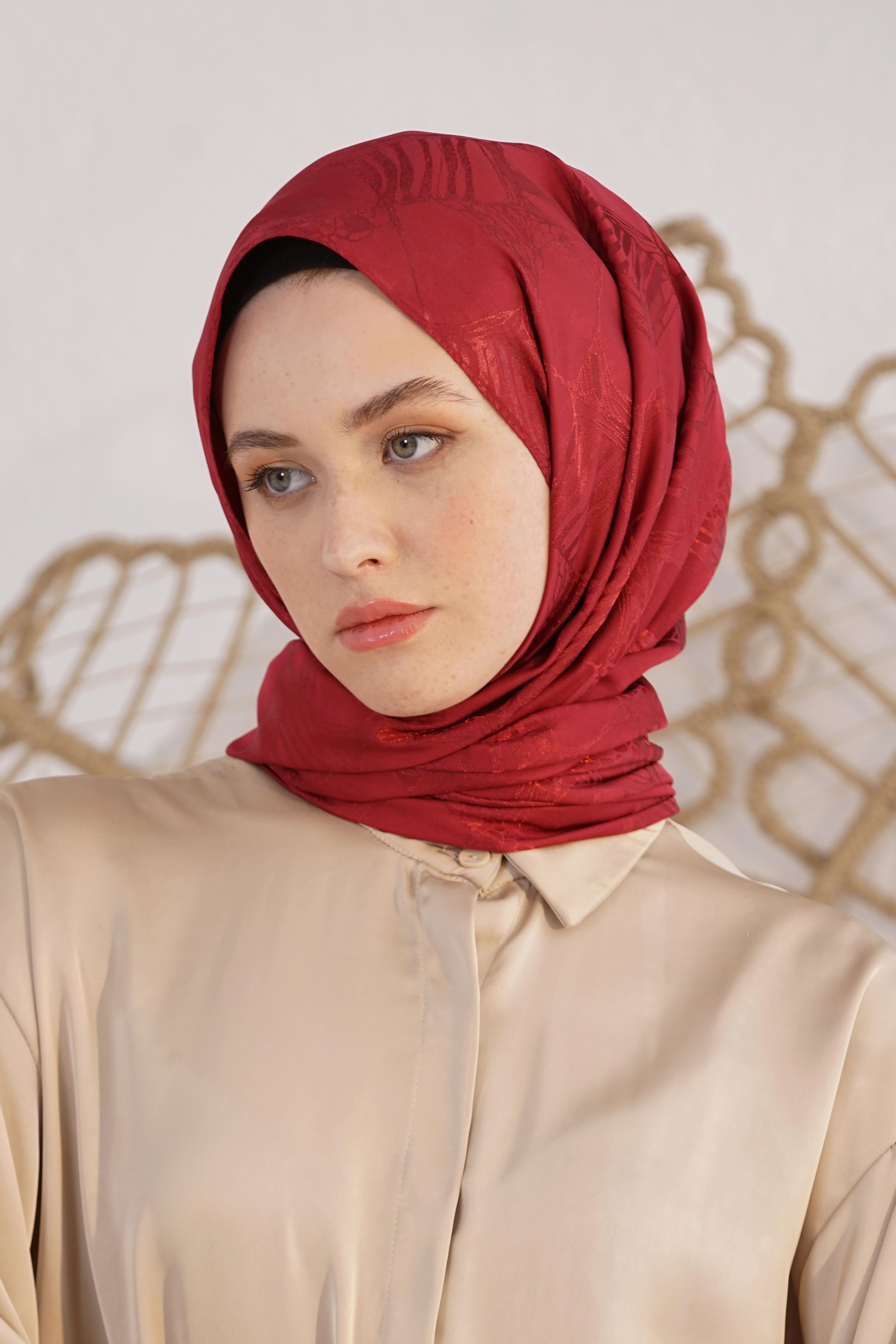 Jakar Retro Şal Bordo OTW4261