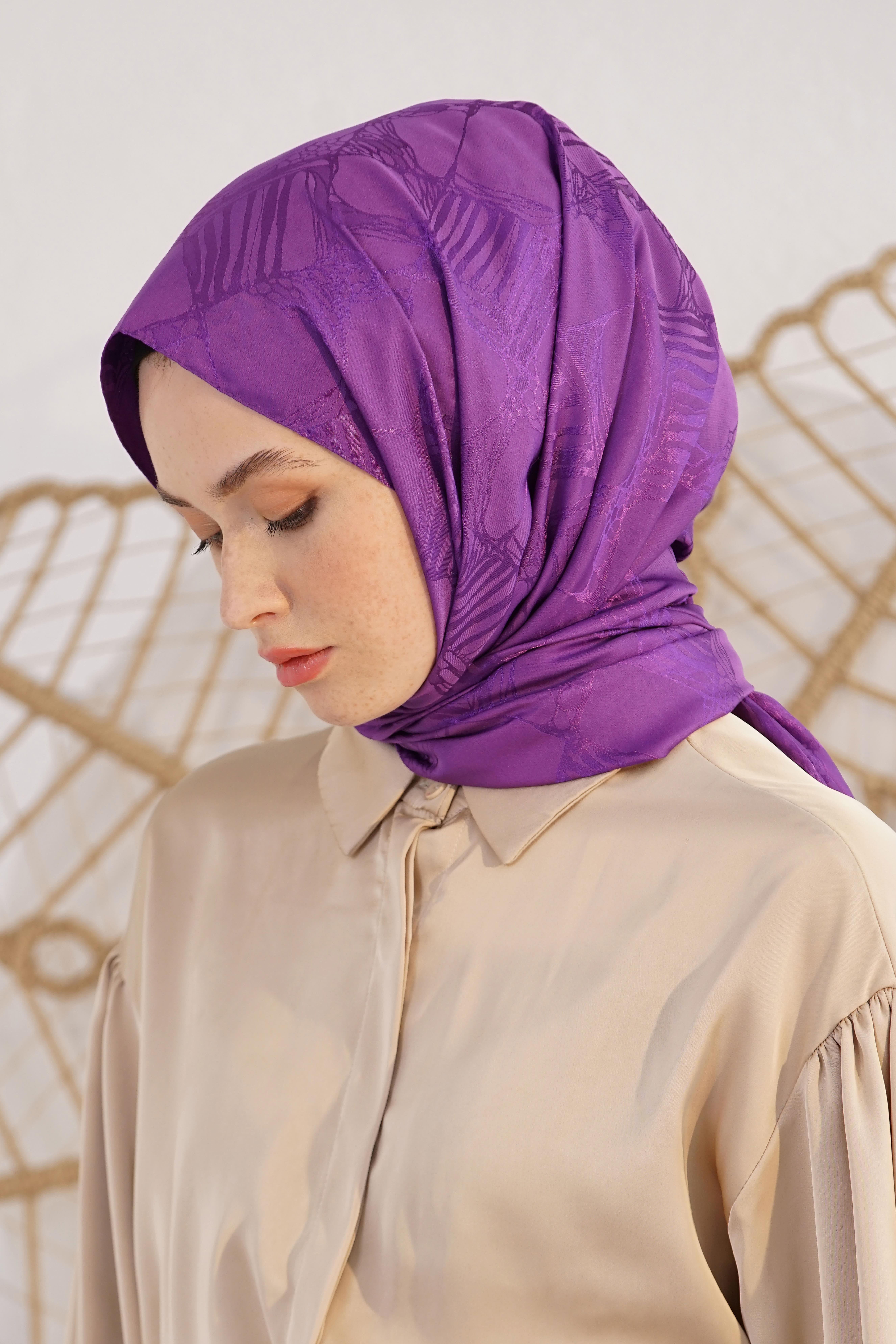 Jakar Retro Şal Mürdüm OTW4261