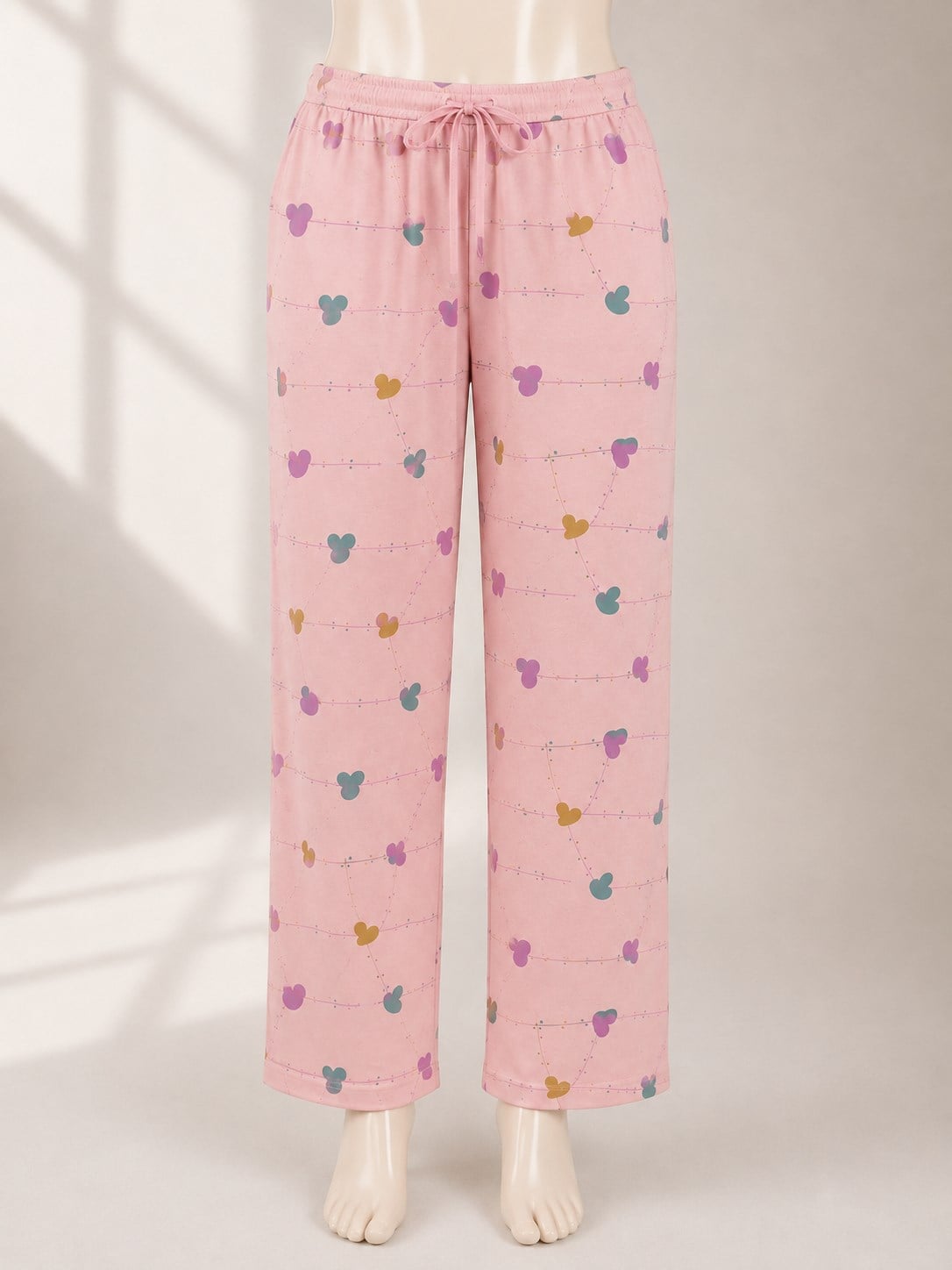 Kalp Desenli Pijama Takım Pembe OTW03