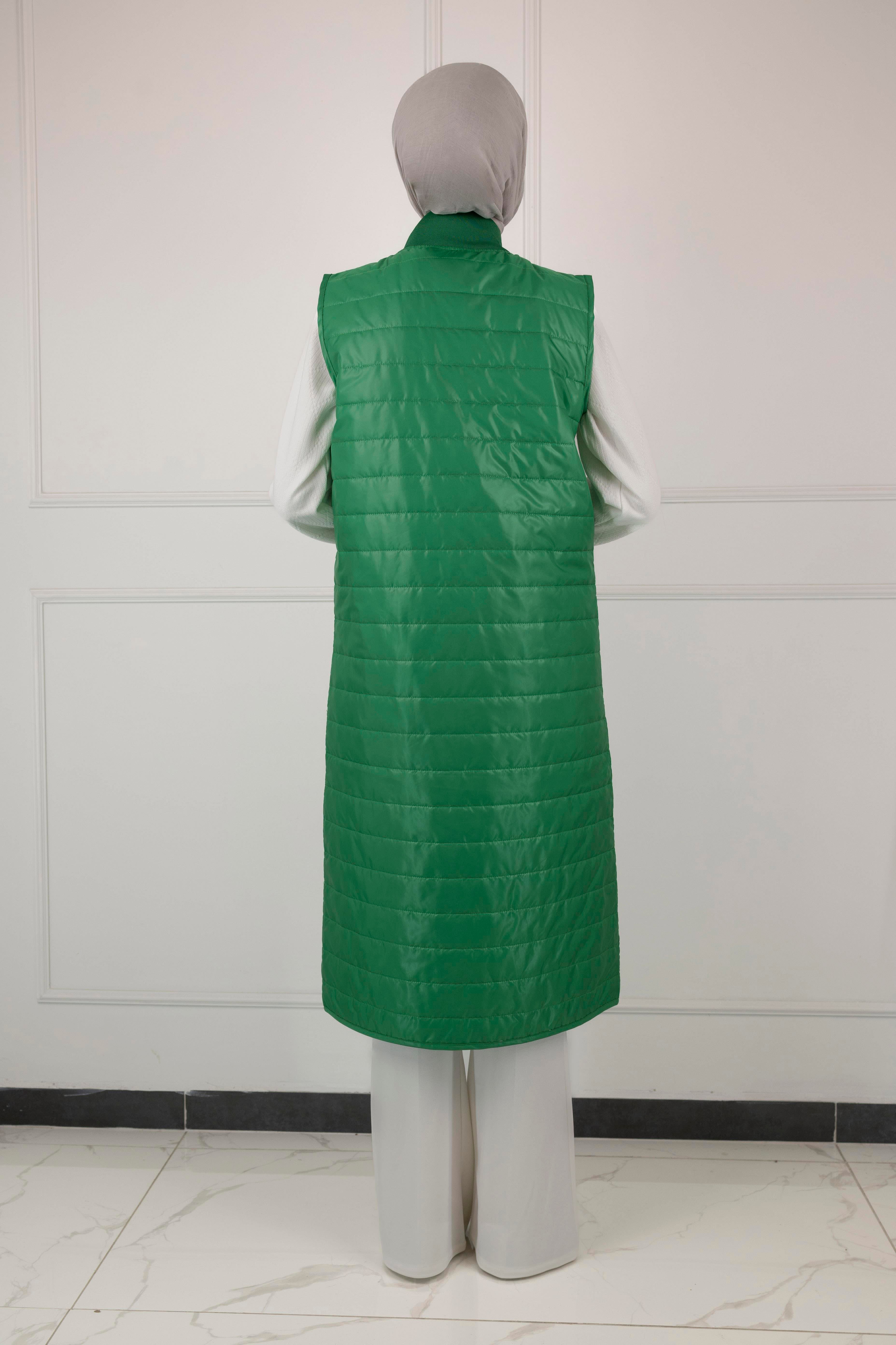 Kapitone Yelek Yeşil OTW6014