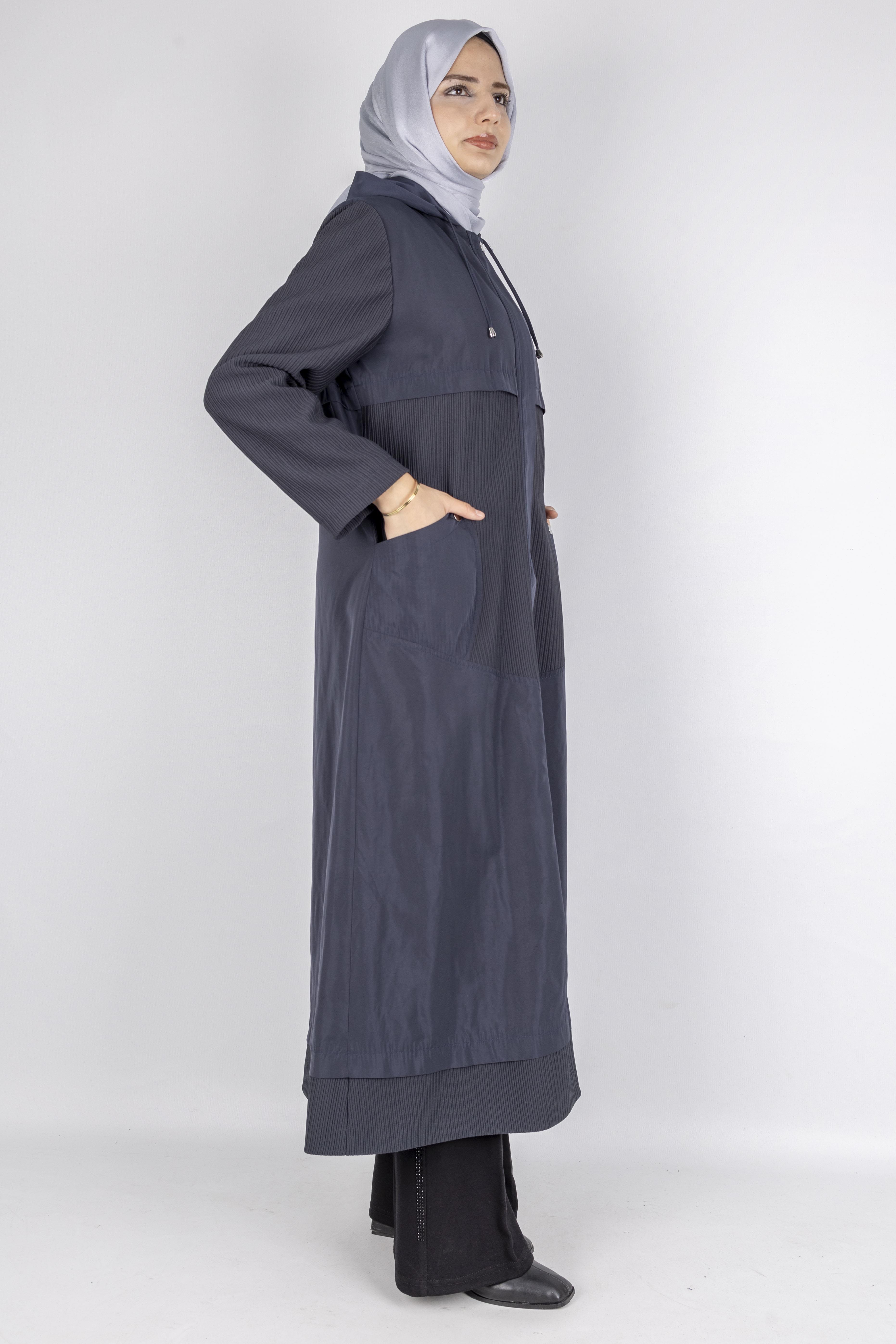 Kapüşonlu Spor Tesettür Kap Lacivert OTW1458