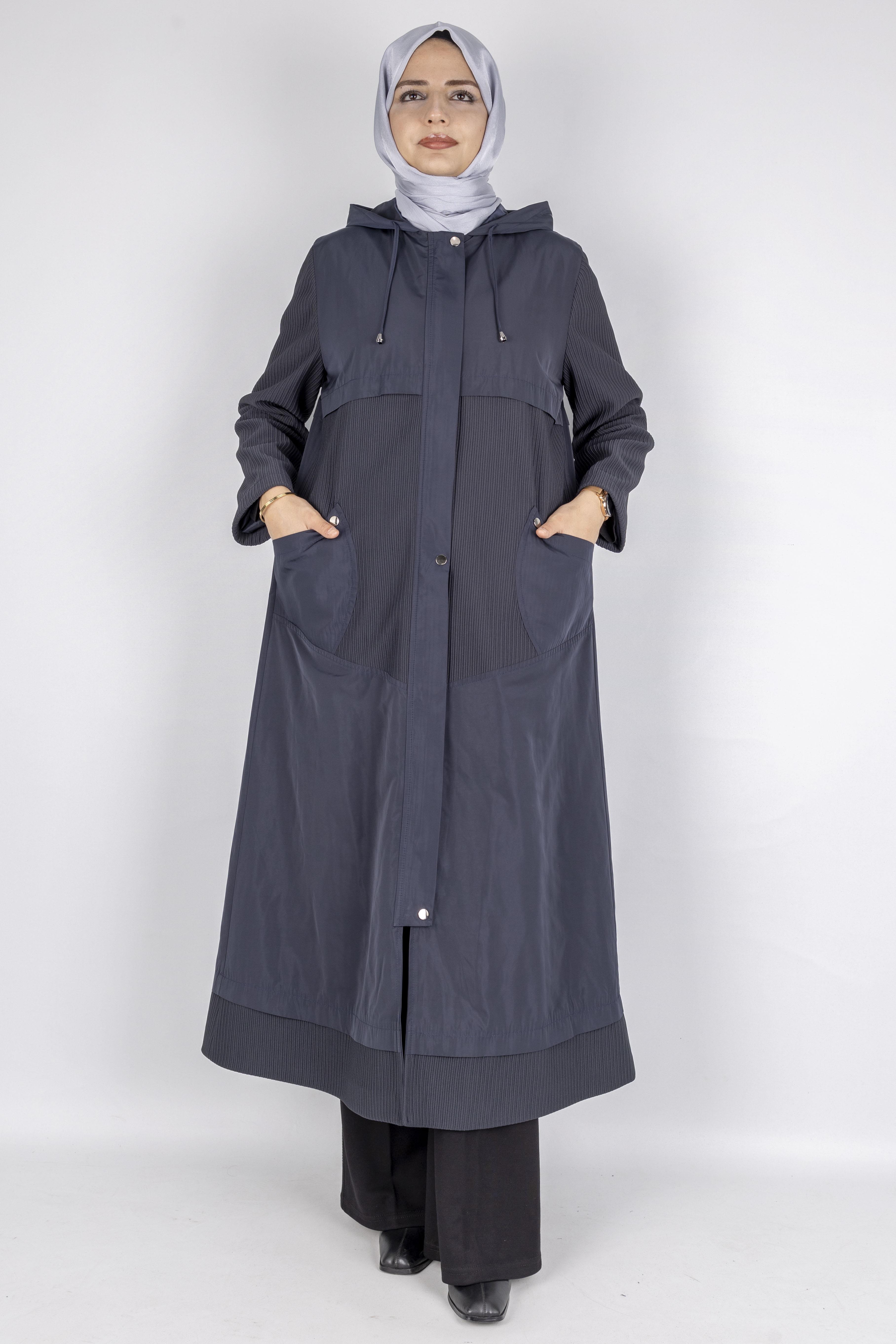 Kapüşonlu Spor Tesettür Kap Lacivert OTW1458