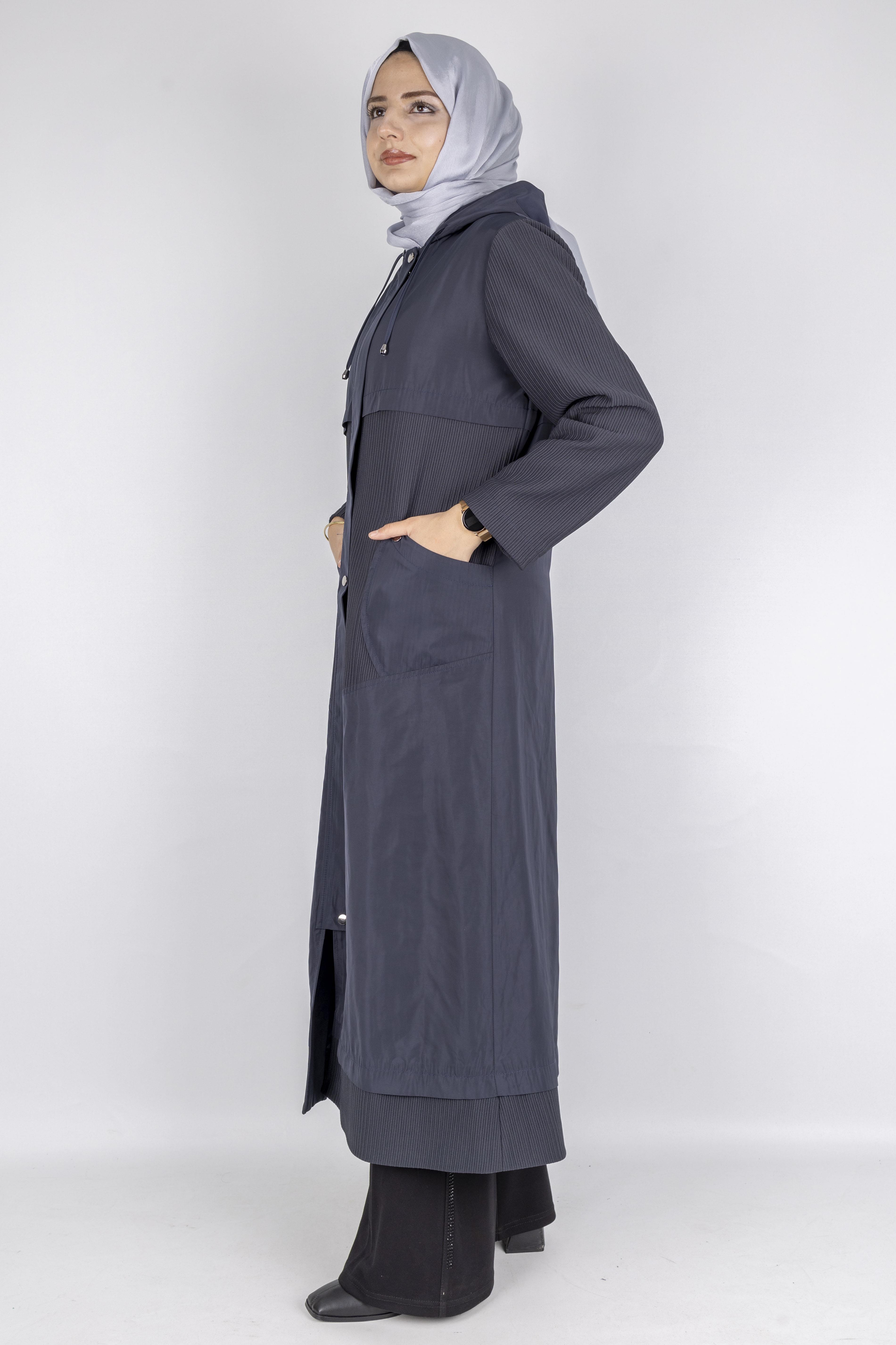 Kapüşonlu Spor Tesettür Kap Lacivert OTW1458