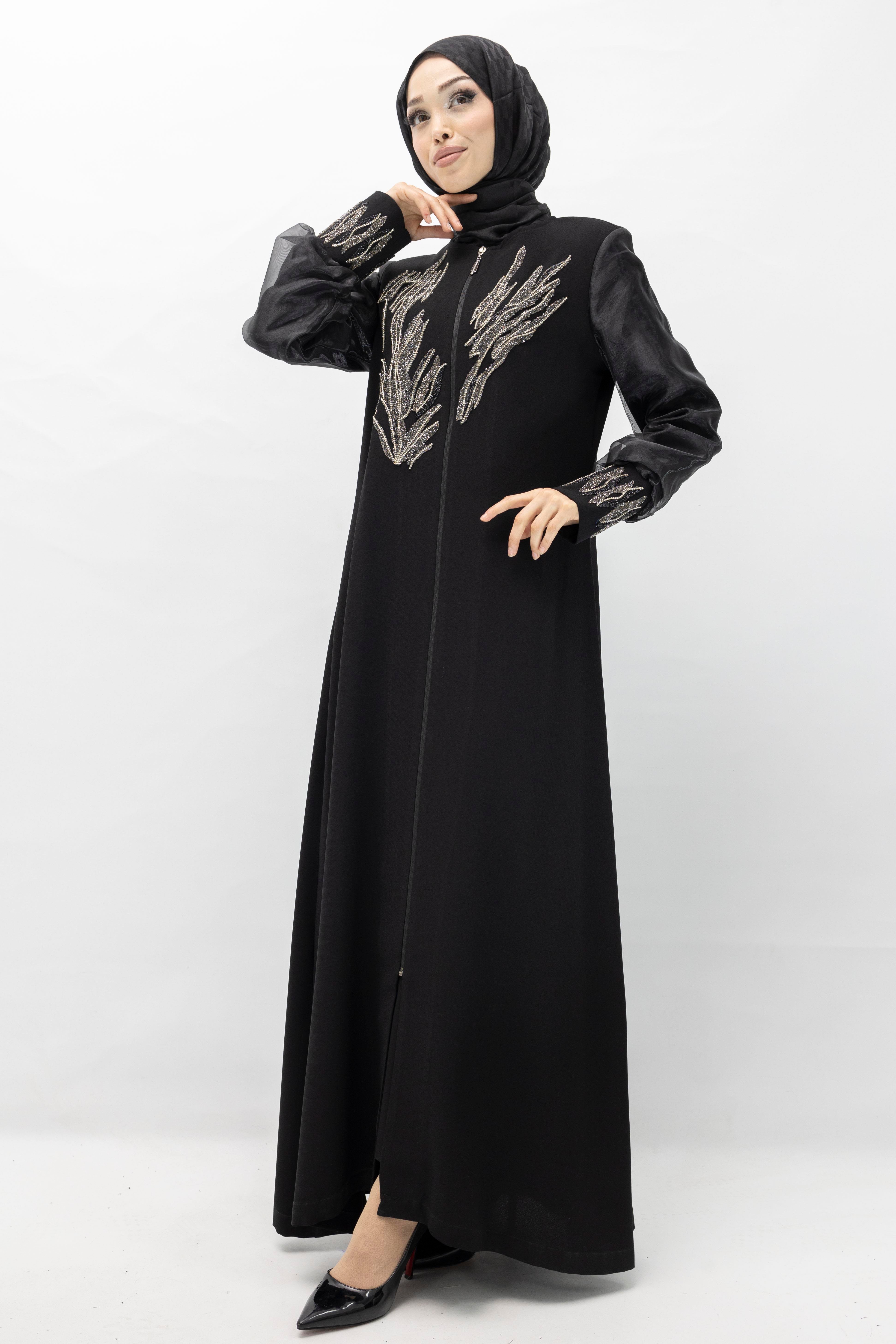 Kolları Organze Ferace Siyah OTW36185