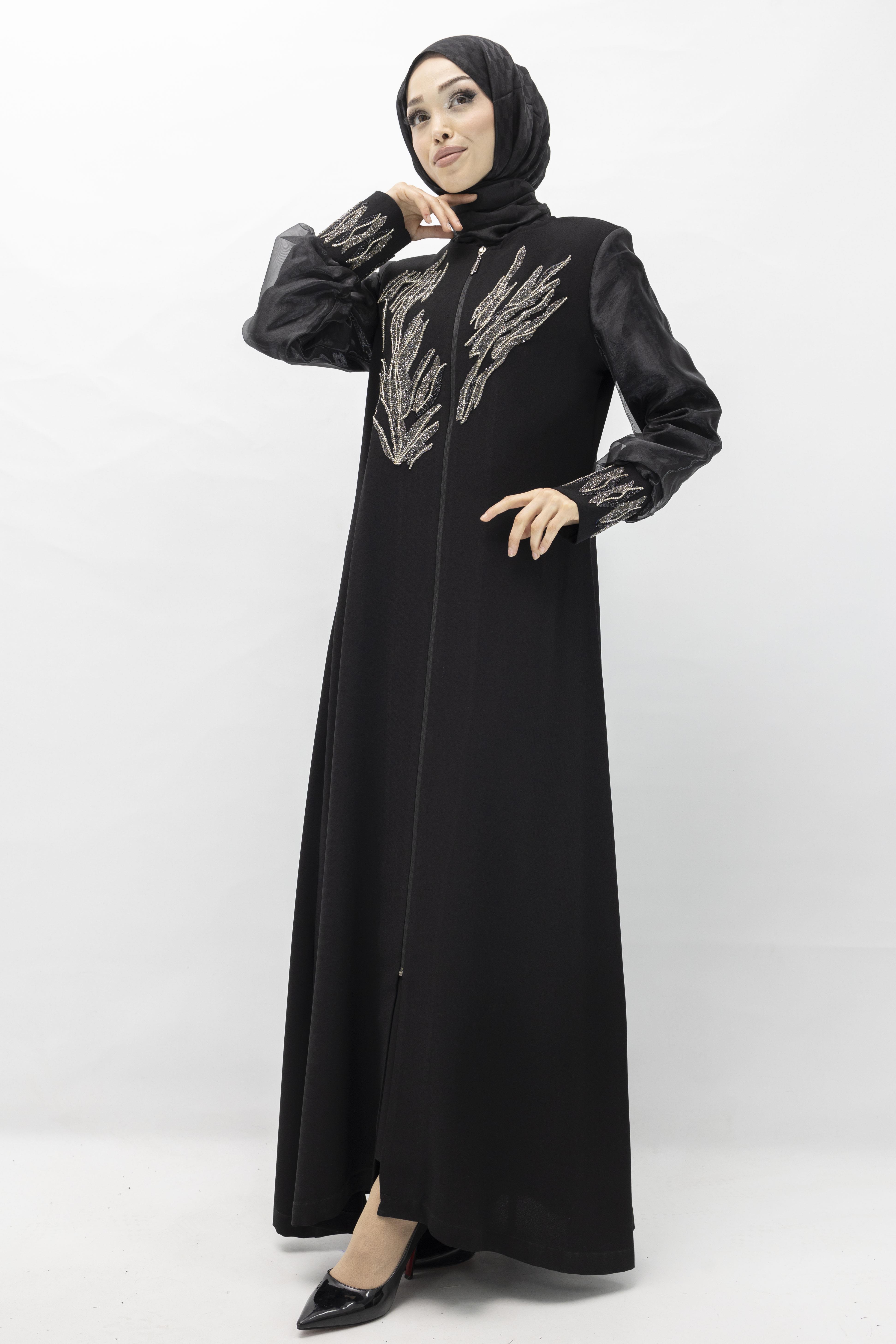 Kolları Organze Ferace Siyah OTW36185