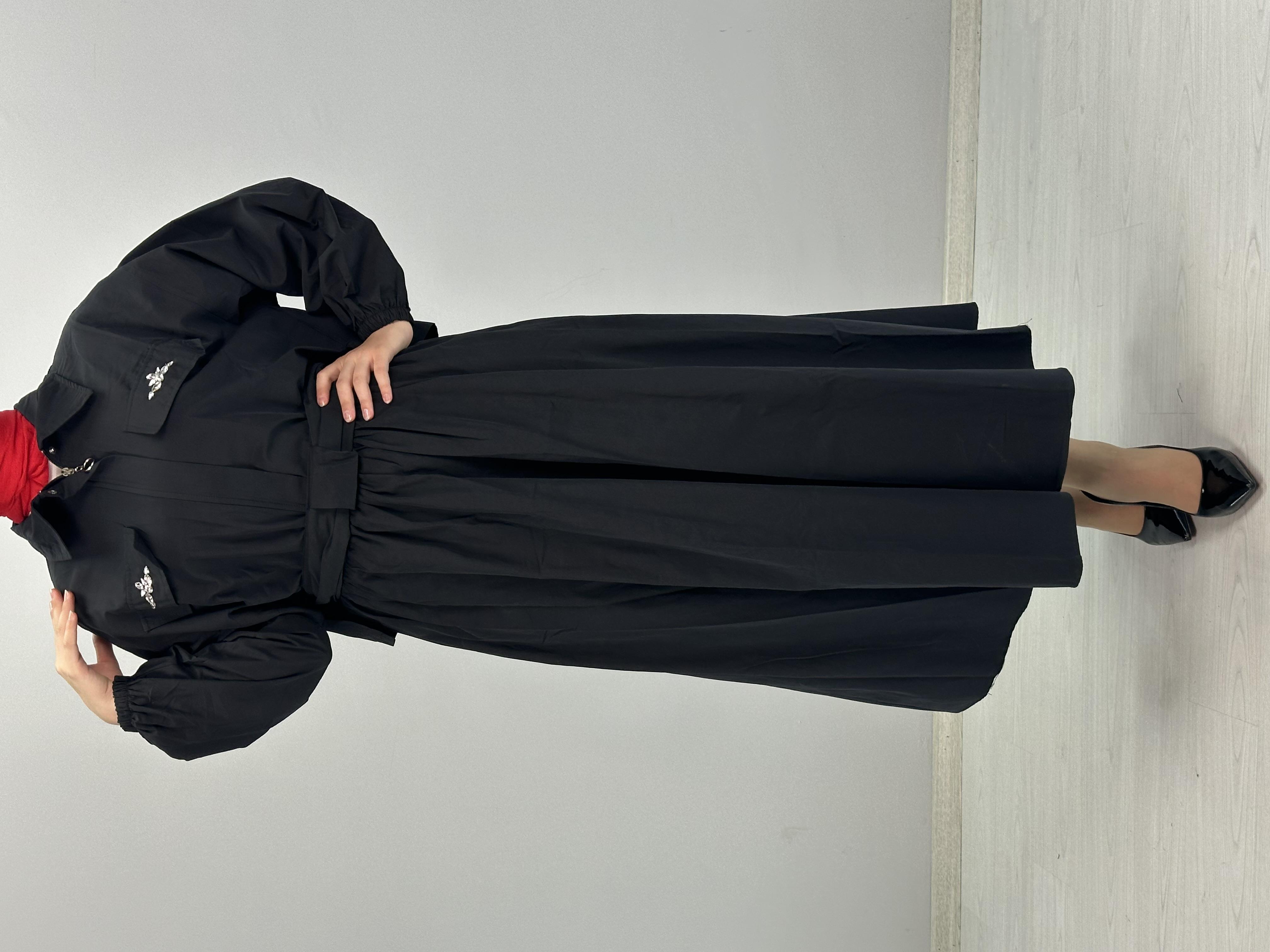 Kuşaklı Etekli Takım Siyah OTW6366