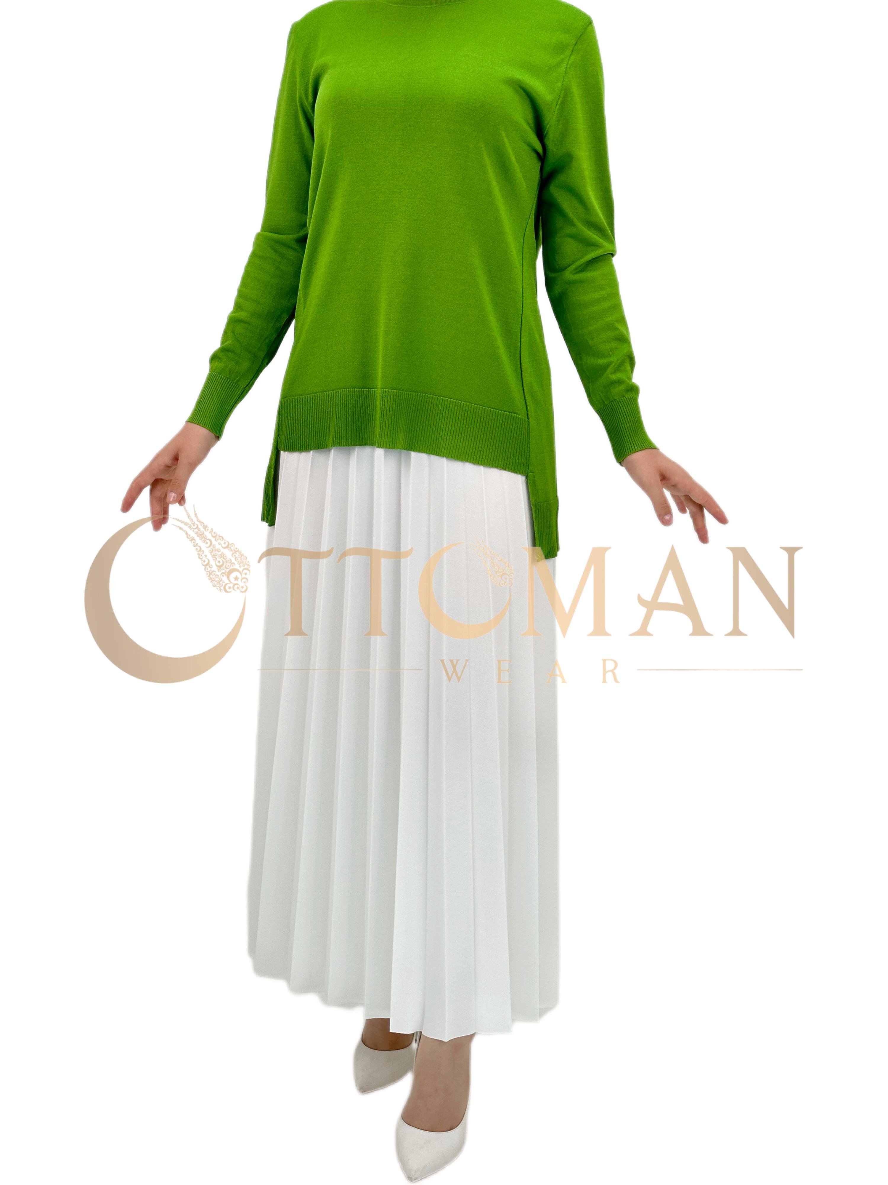 Merserize Triko Bluz Yeşil OTW1666