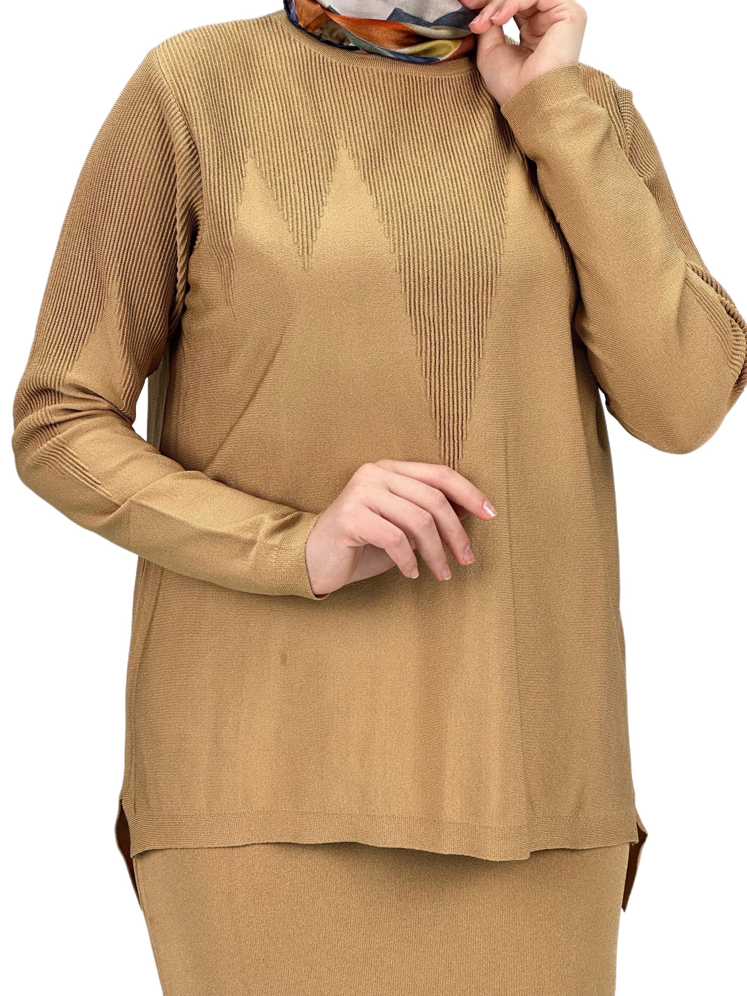 Merserize Triko Etekli Takım Camel OTW0324