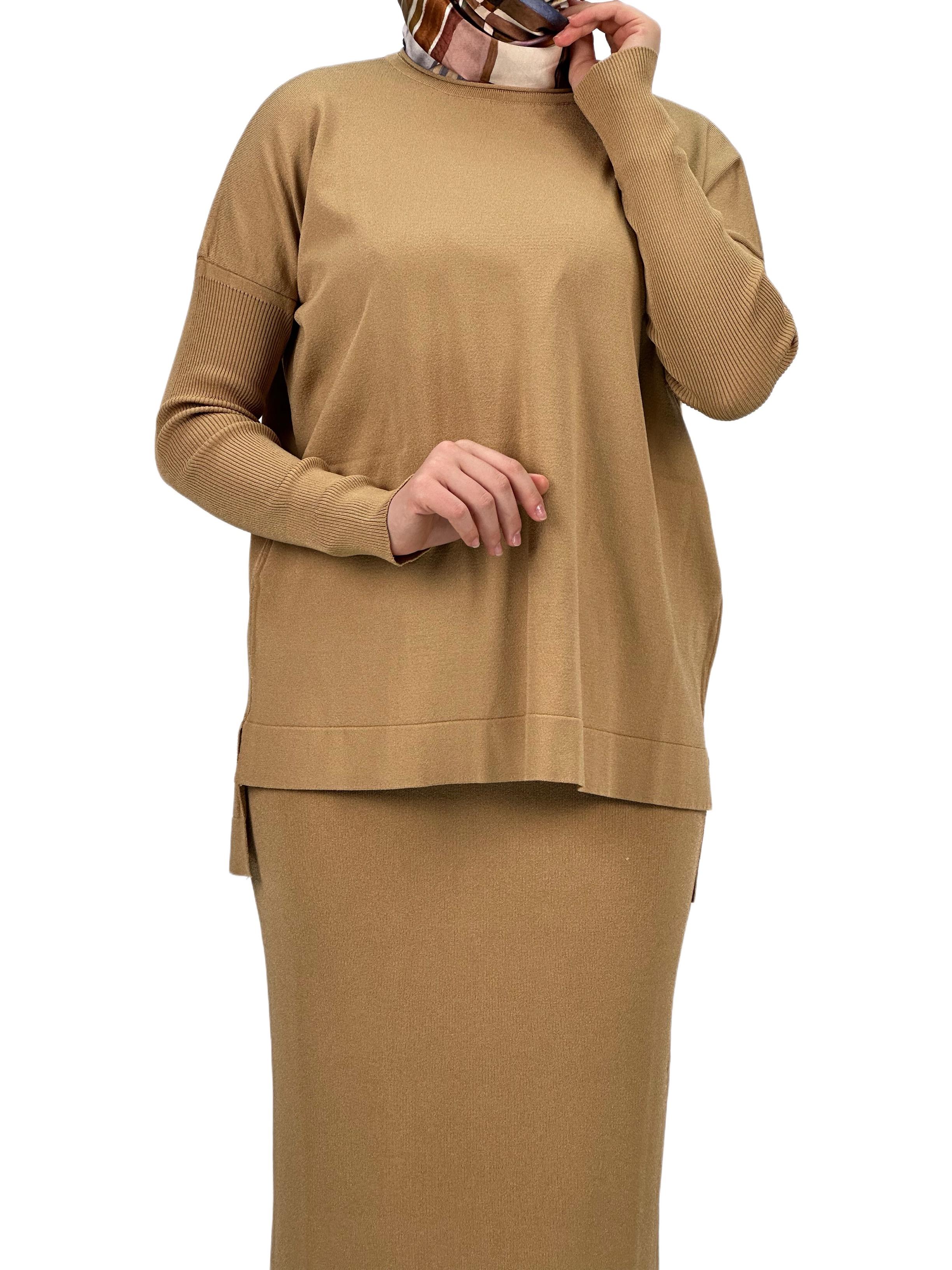 Merserize Triko Etekli Takım Camel OTW0224
