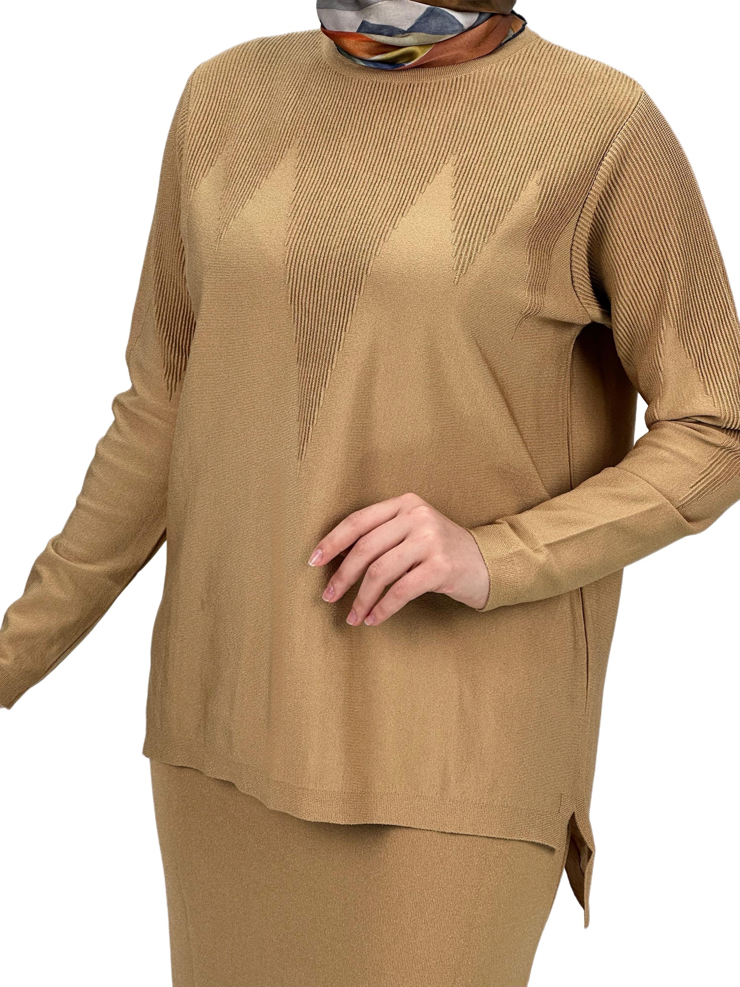 Merserize Triko Etekli Takım Camel OTW0324