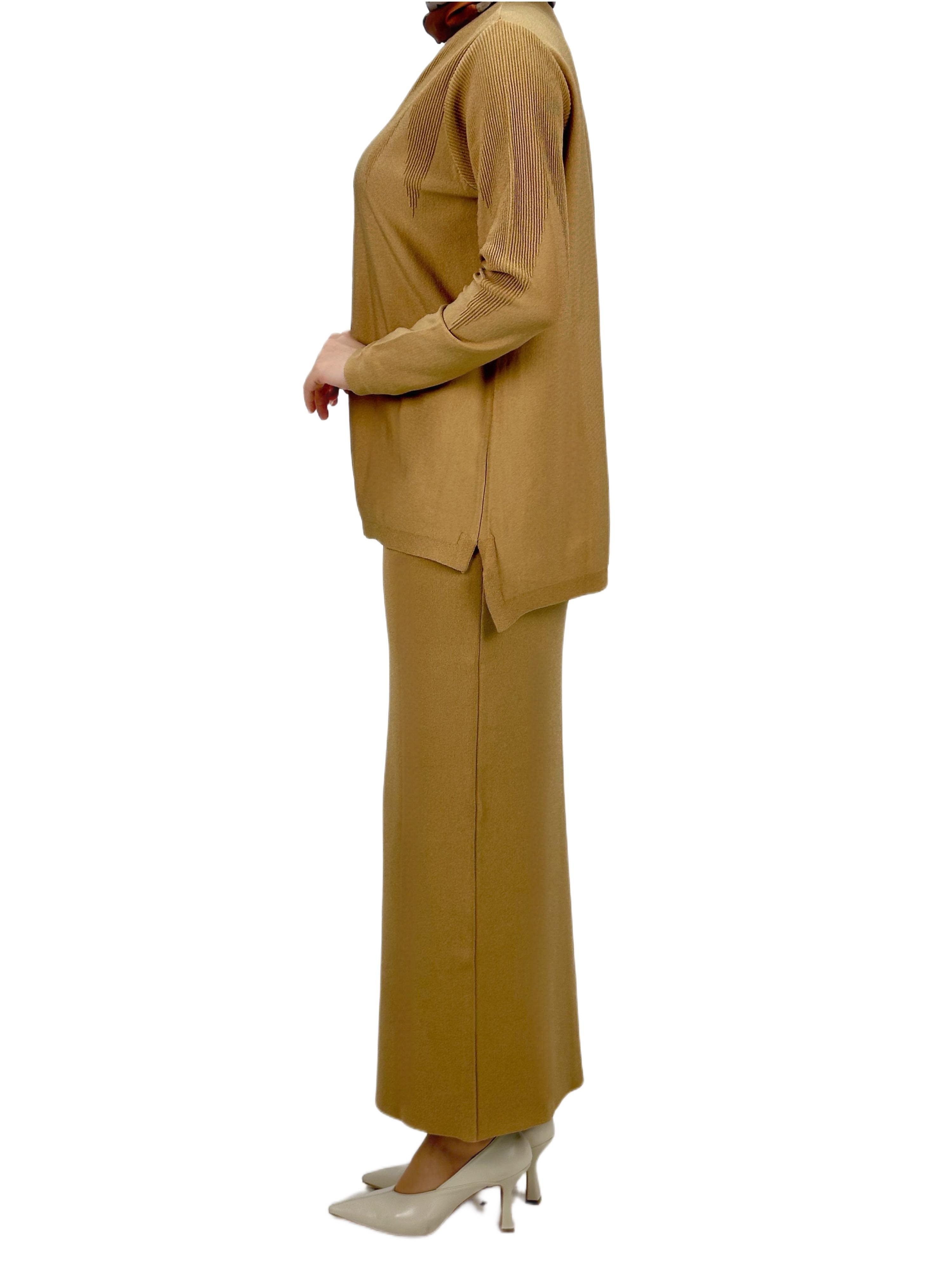 Merserize Triko Etekli Takım Camel OTW0324