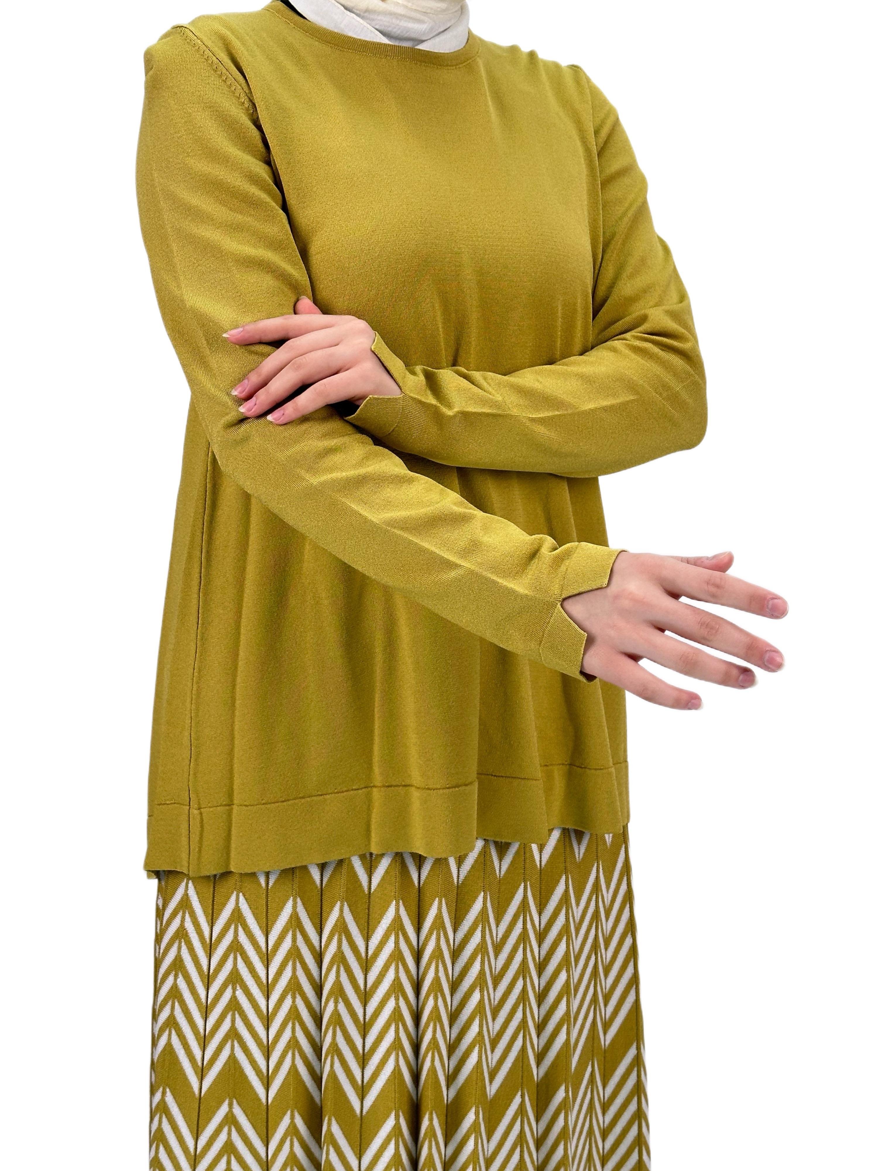 Merserize Triko Etekli Takım Yağ Yeşili OTW0624