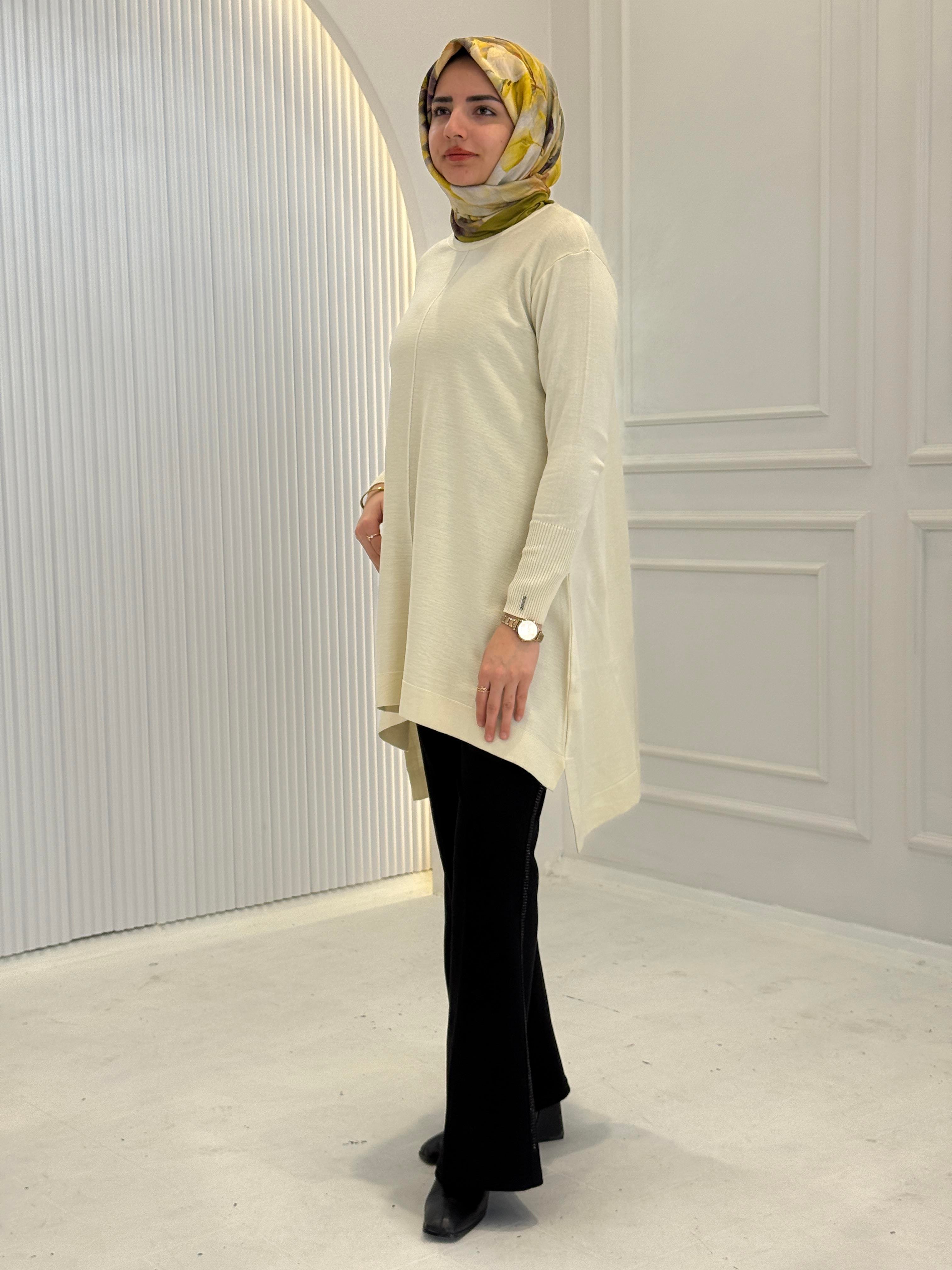 Merserize Triko Tunik Ekru OTW123