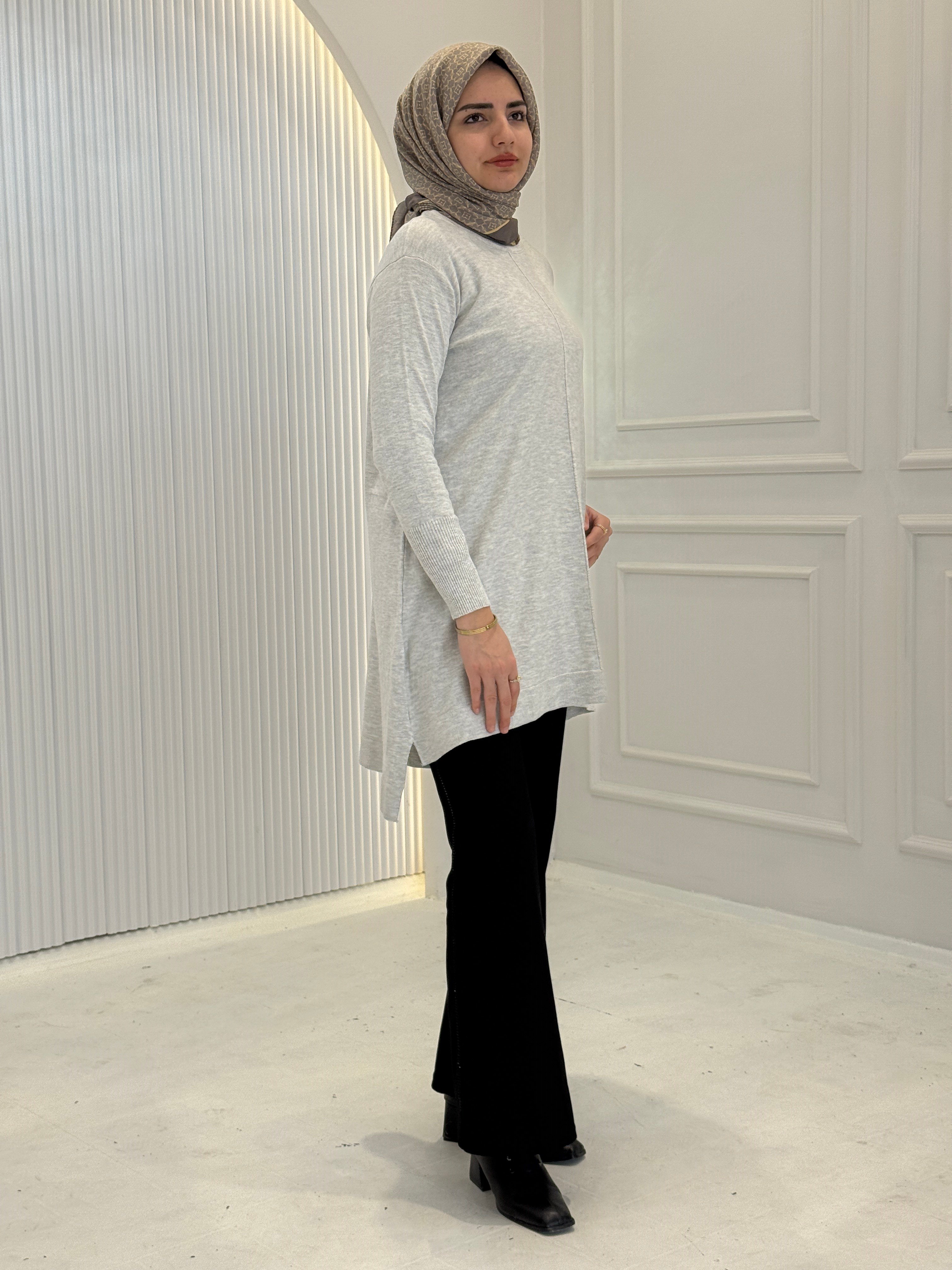 Merserize Triko Tunik Gri OTW123