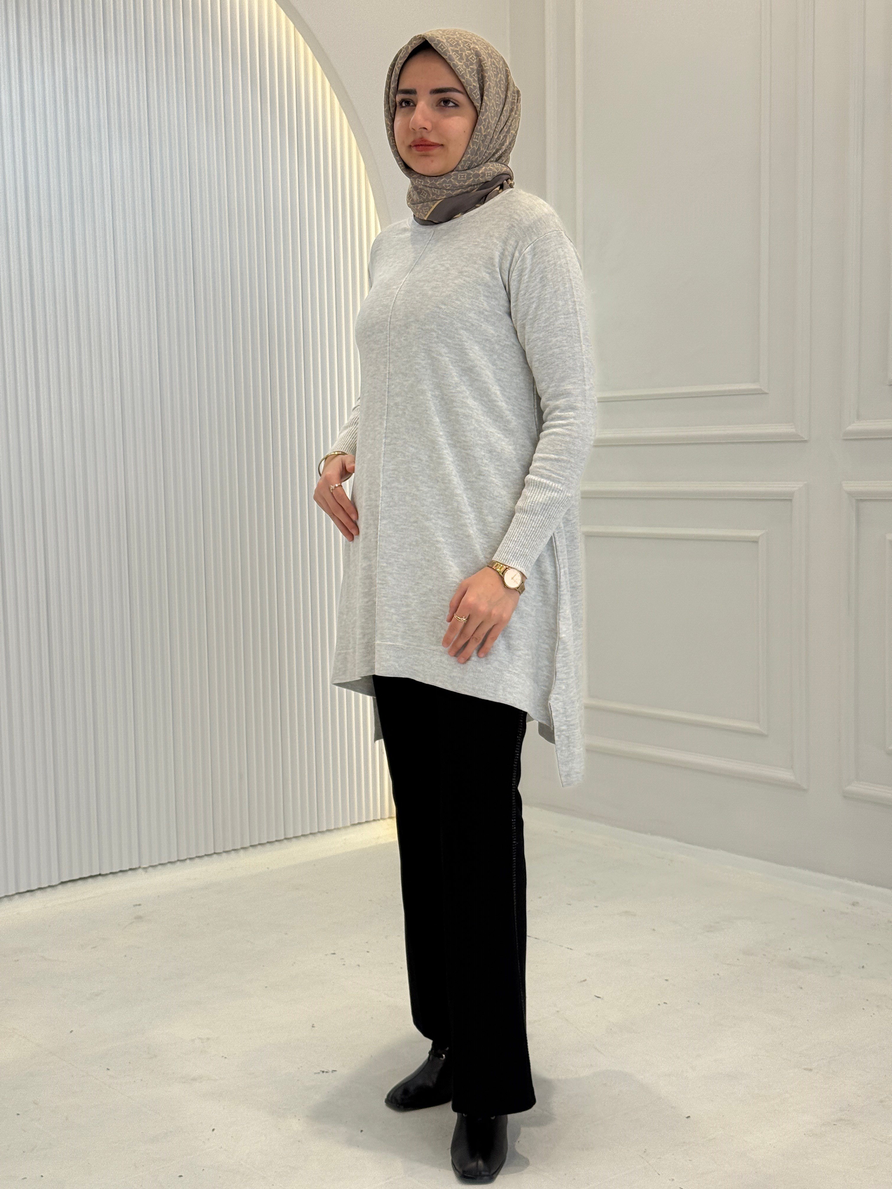 Merserize Triko Tunik Gri OTW123