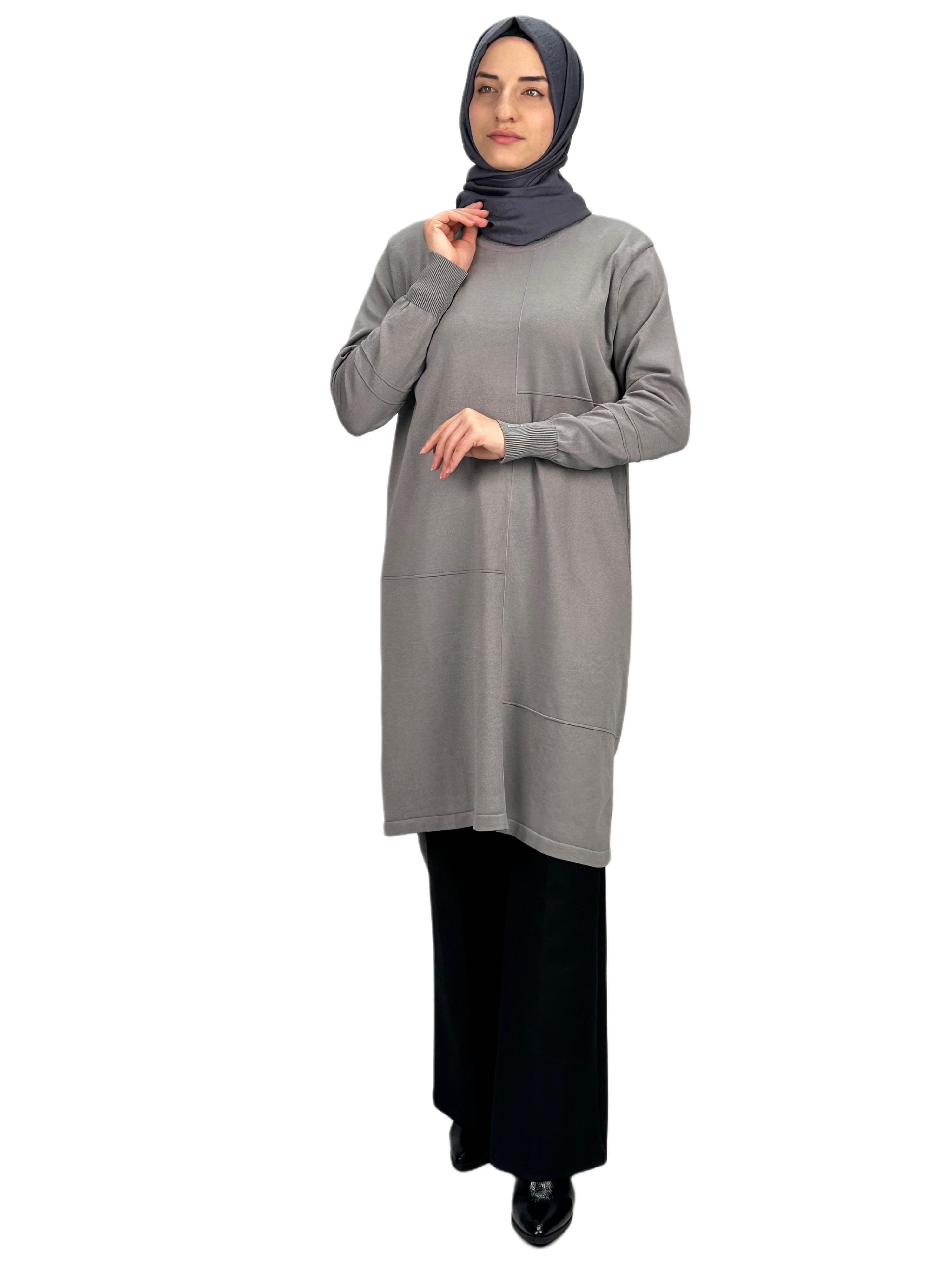 Merserize Triko Tunik Gri OTW130