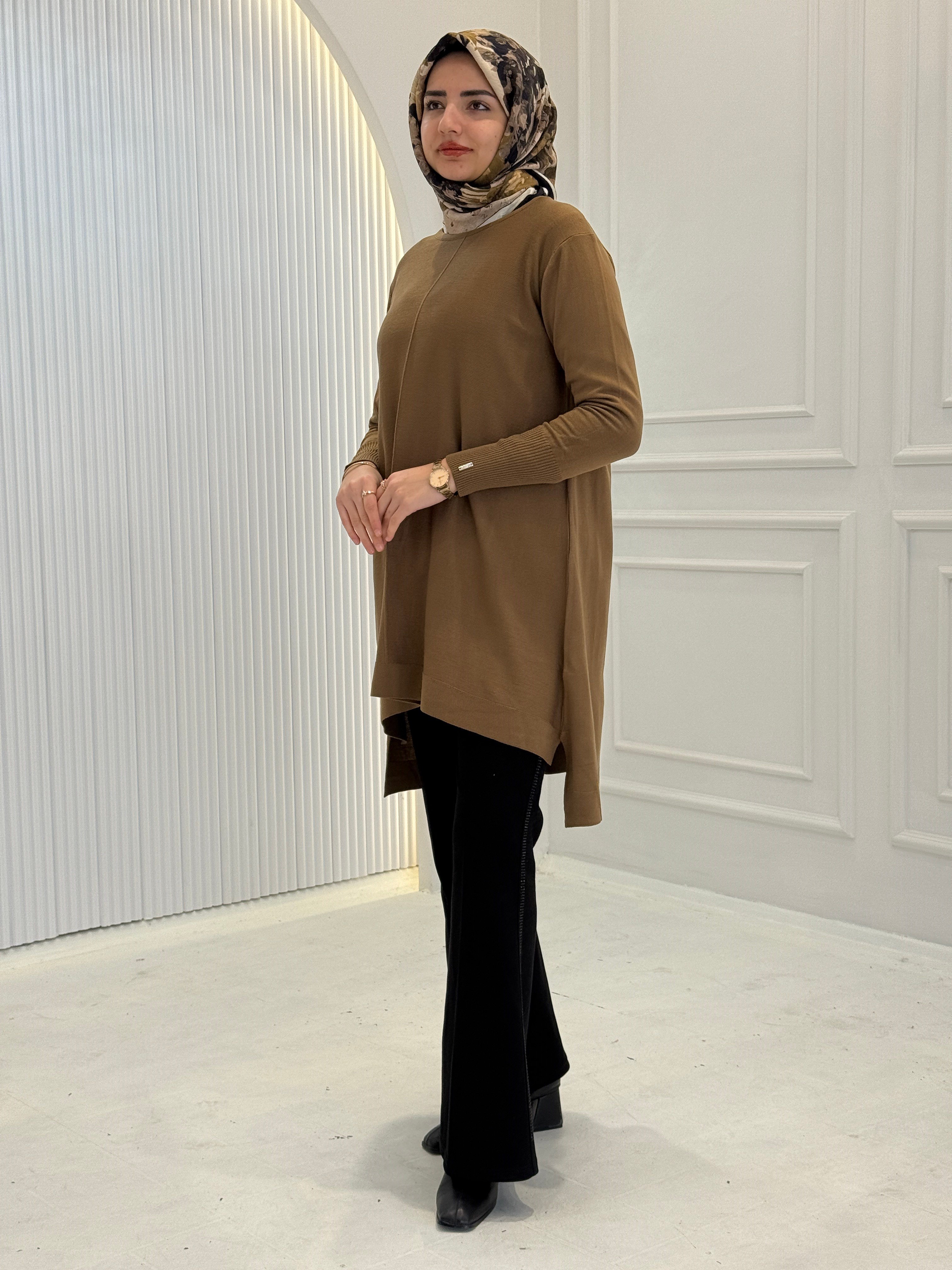 Merserize Triko Tunik Kahve OTW123
