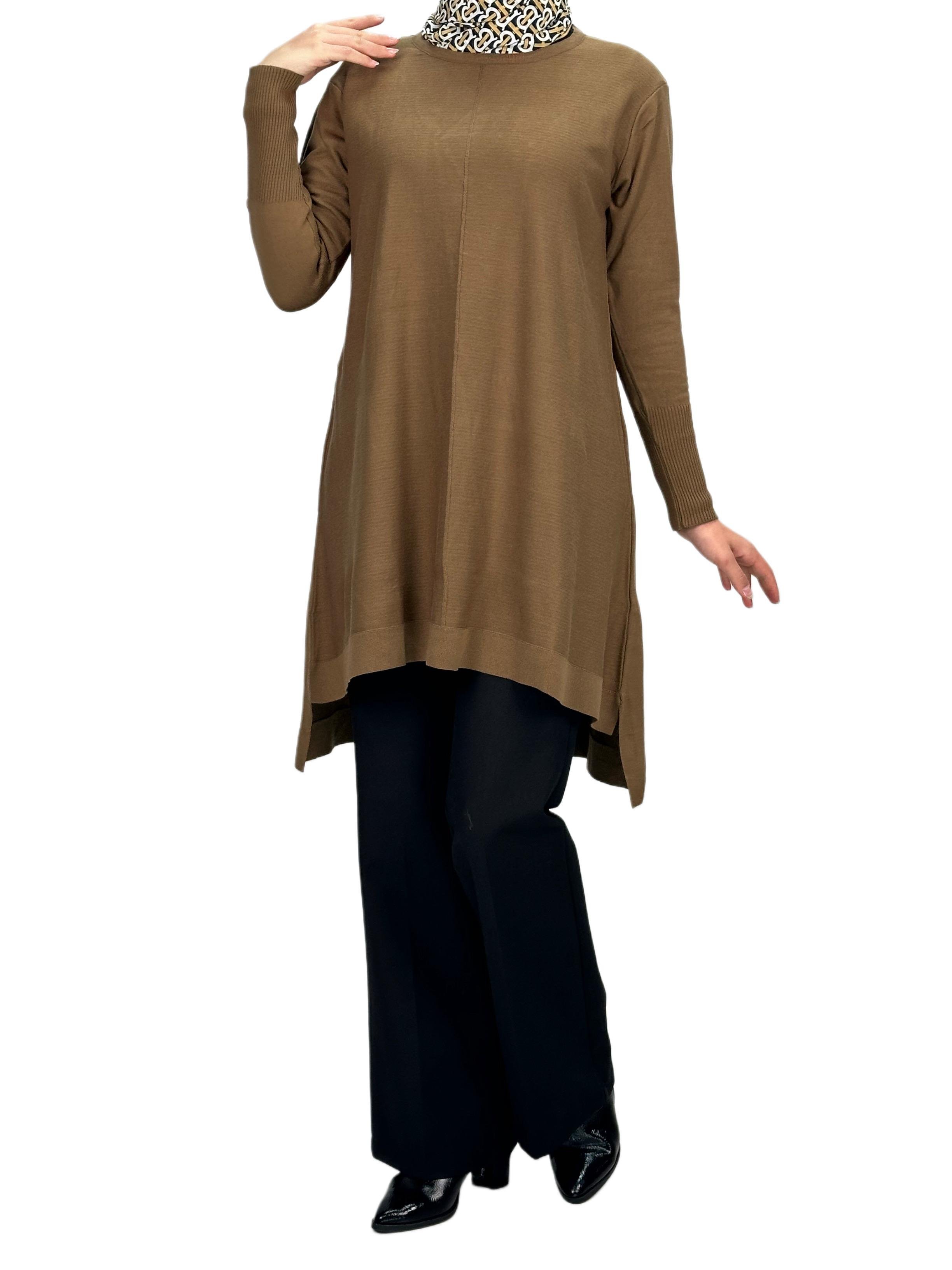 Merserize Triko Tunik Kahve OTW123