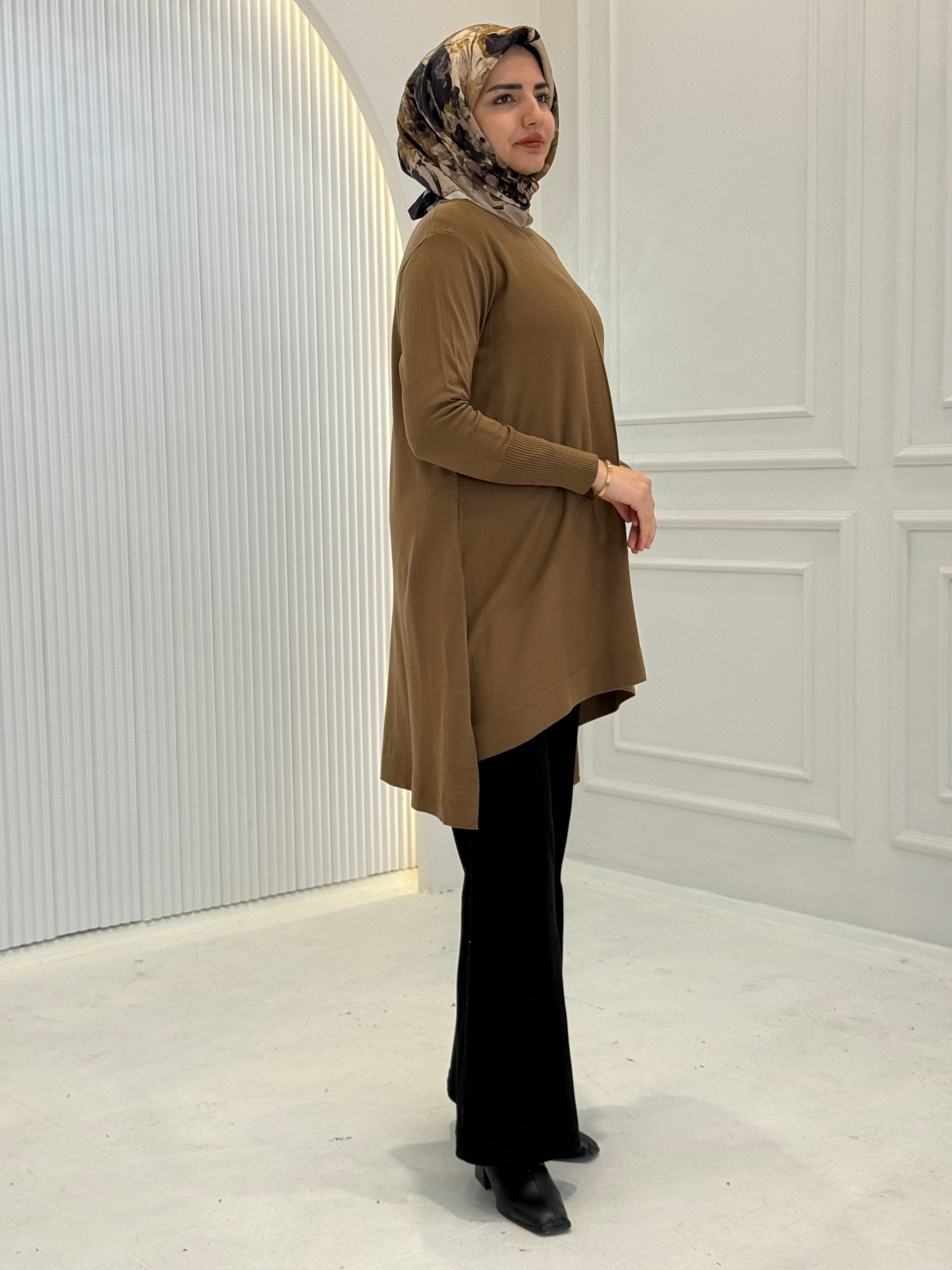 Merserize Triko Tunik Kahve OTW123