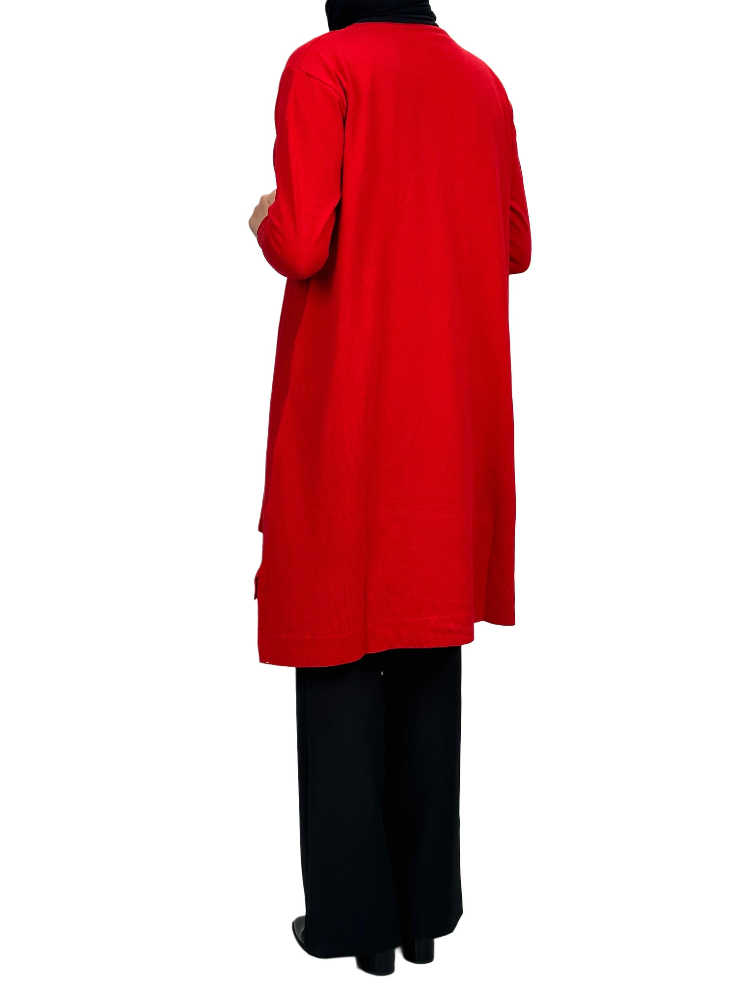 Merserize Triko Tunik Kırmızı OTW123