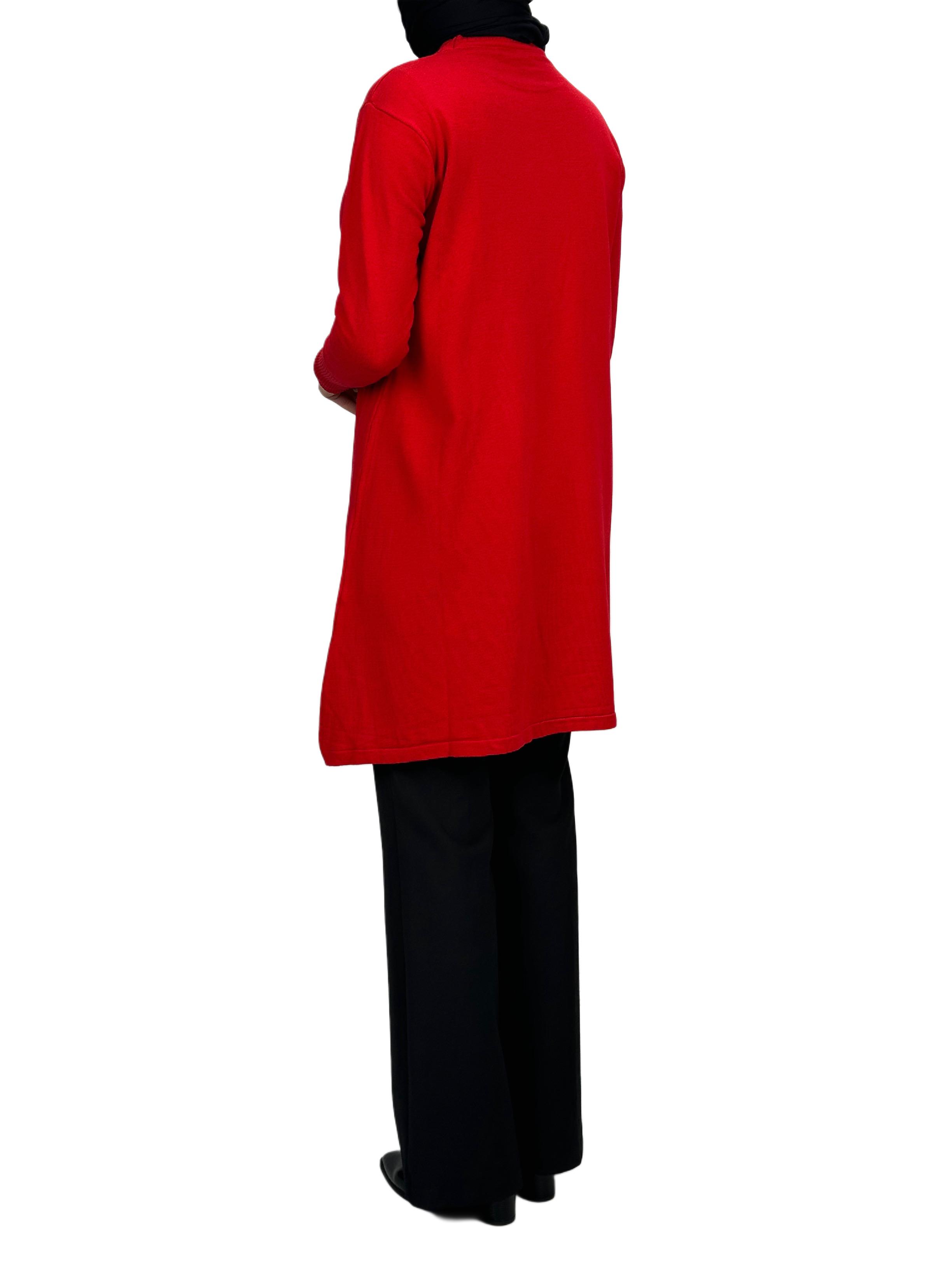 Merserize Triko Tunik Kırmızı OTW884