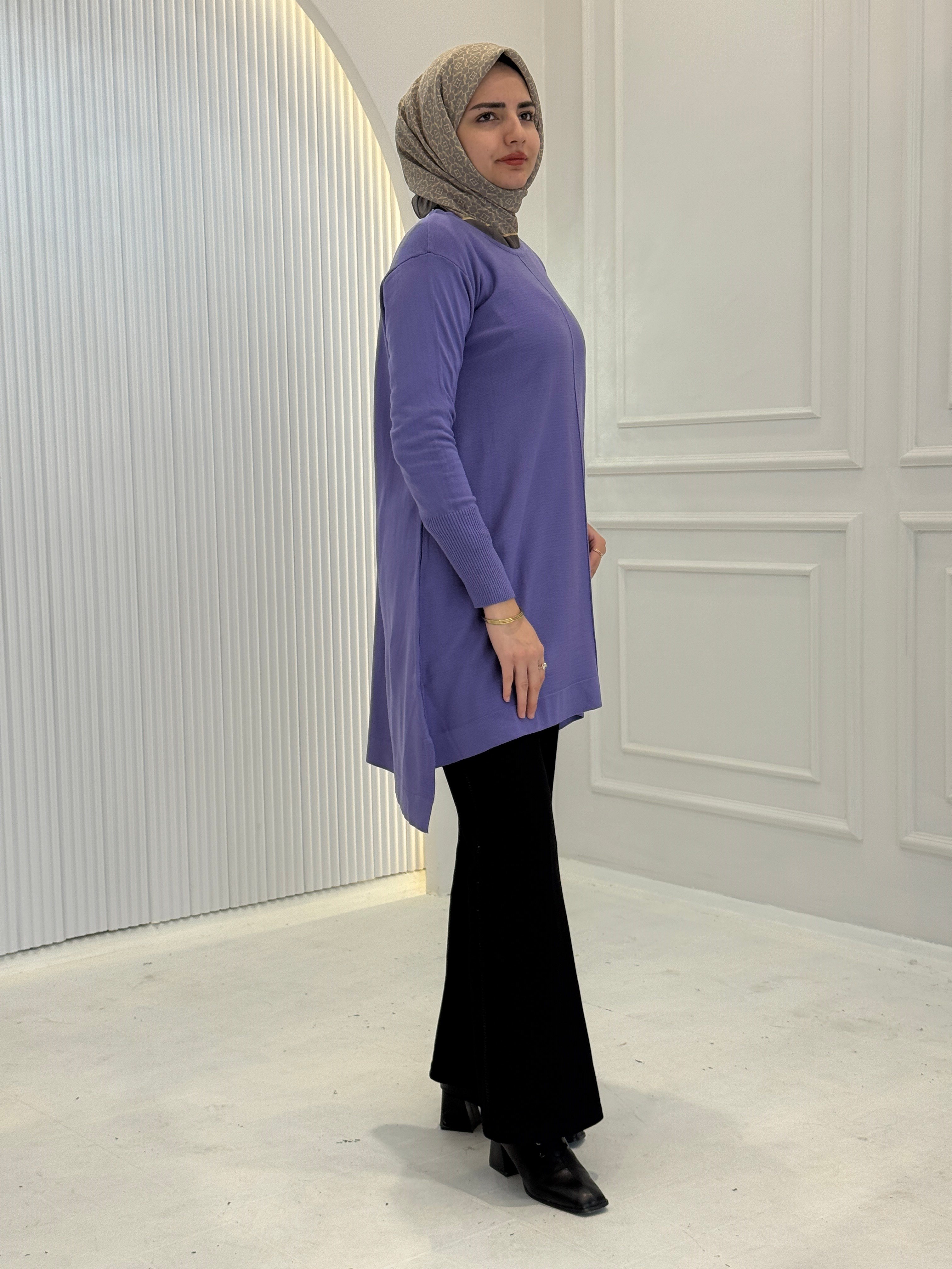 Merserize Triko Tunik Mor OTW123