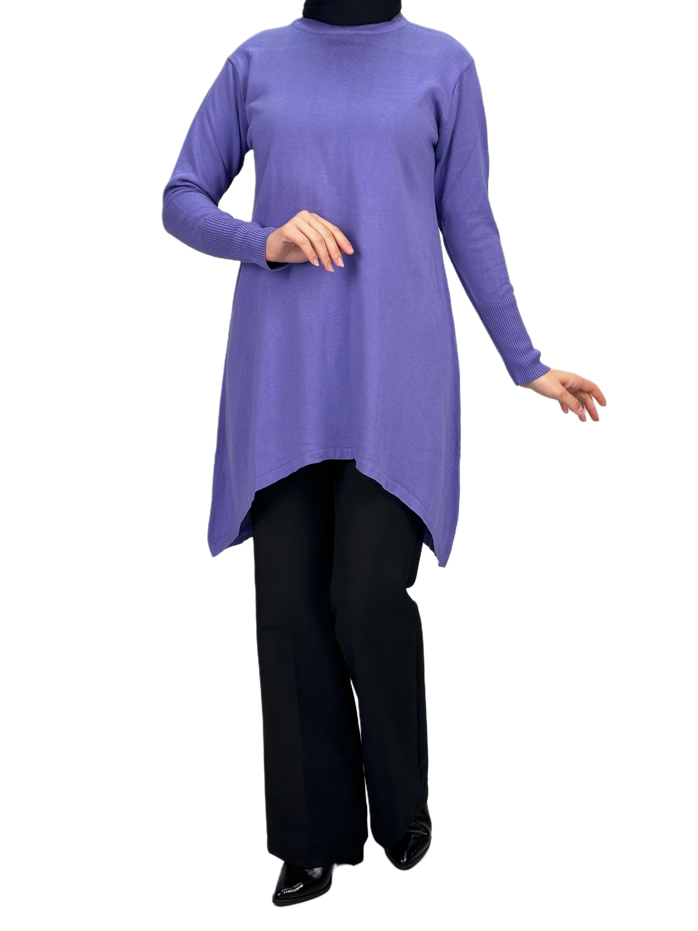 Merserize Triko Tunik Mor OTW884