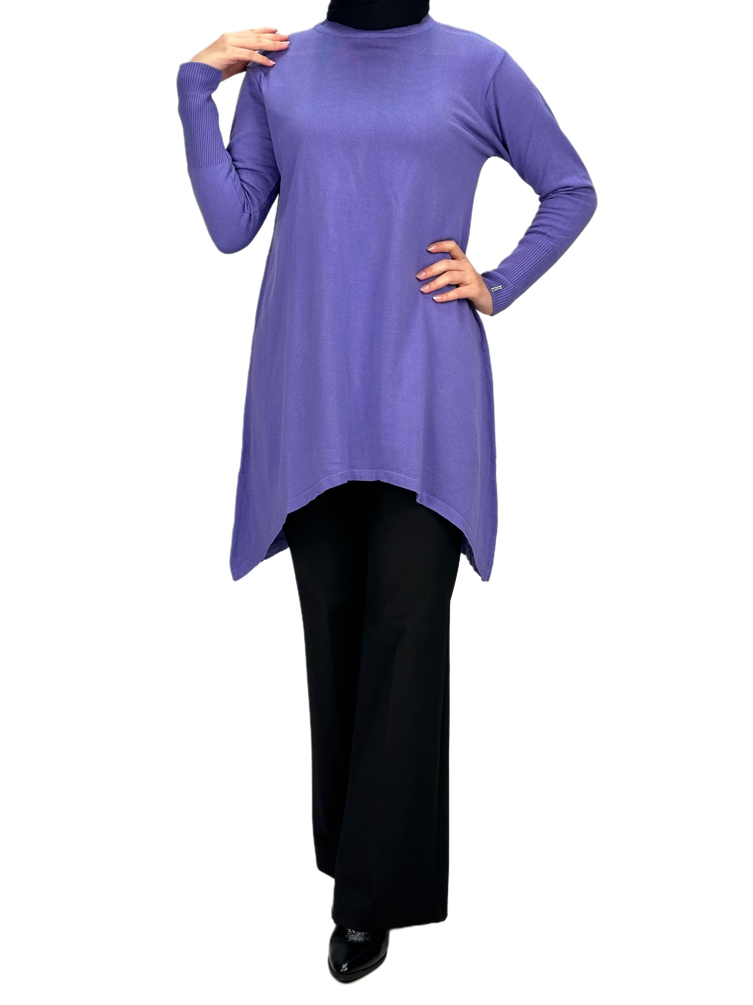 Merserize Triko Tunik Mor OTW884