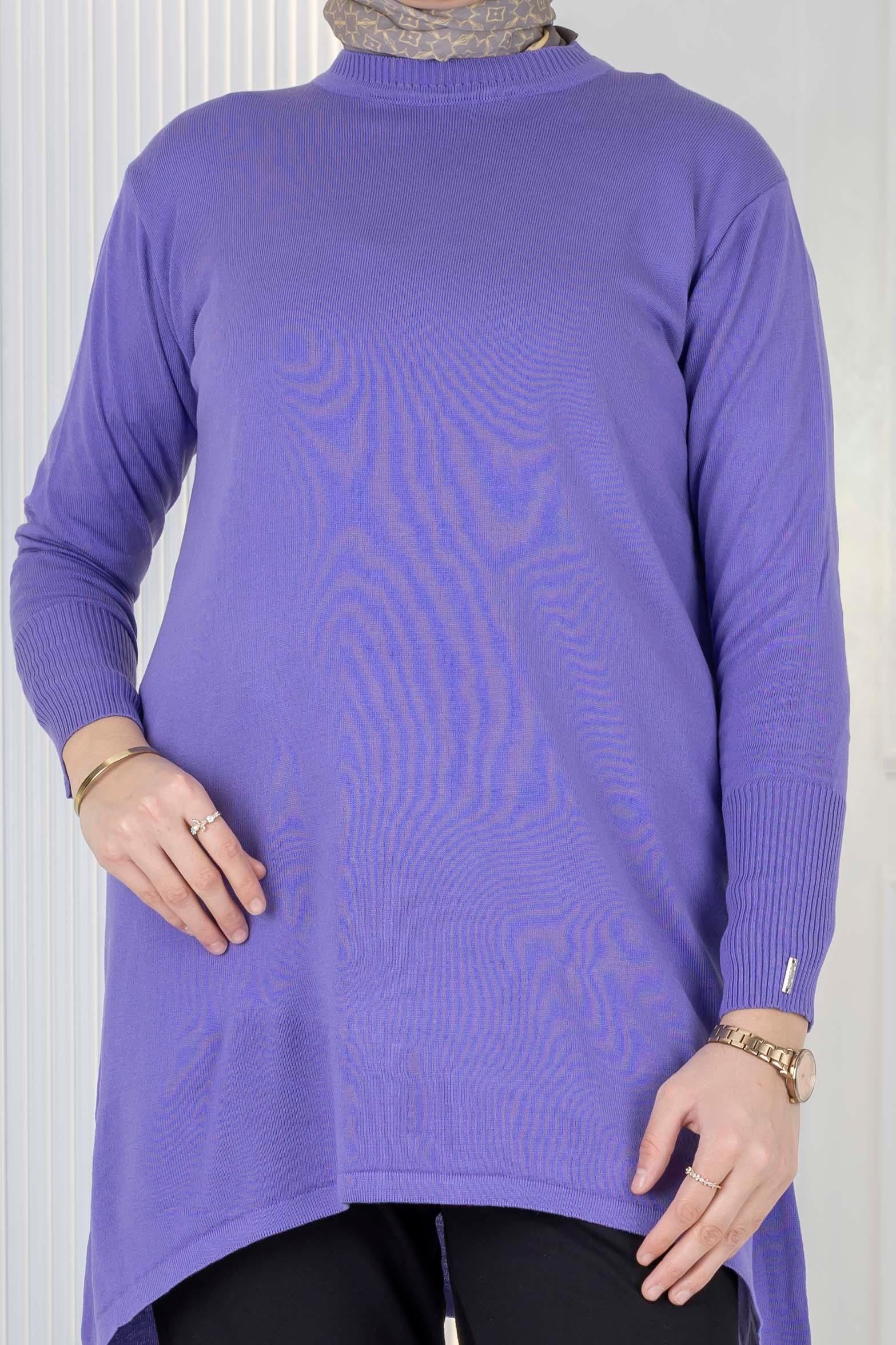 Merserize Triko Tunik Mor OTW884