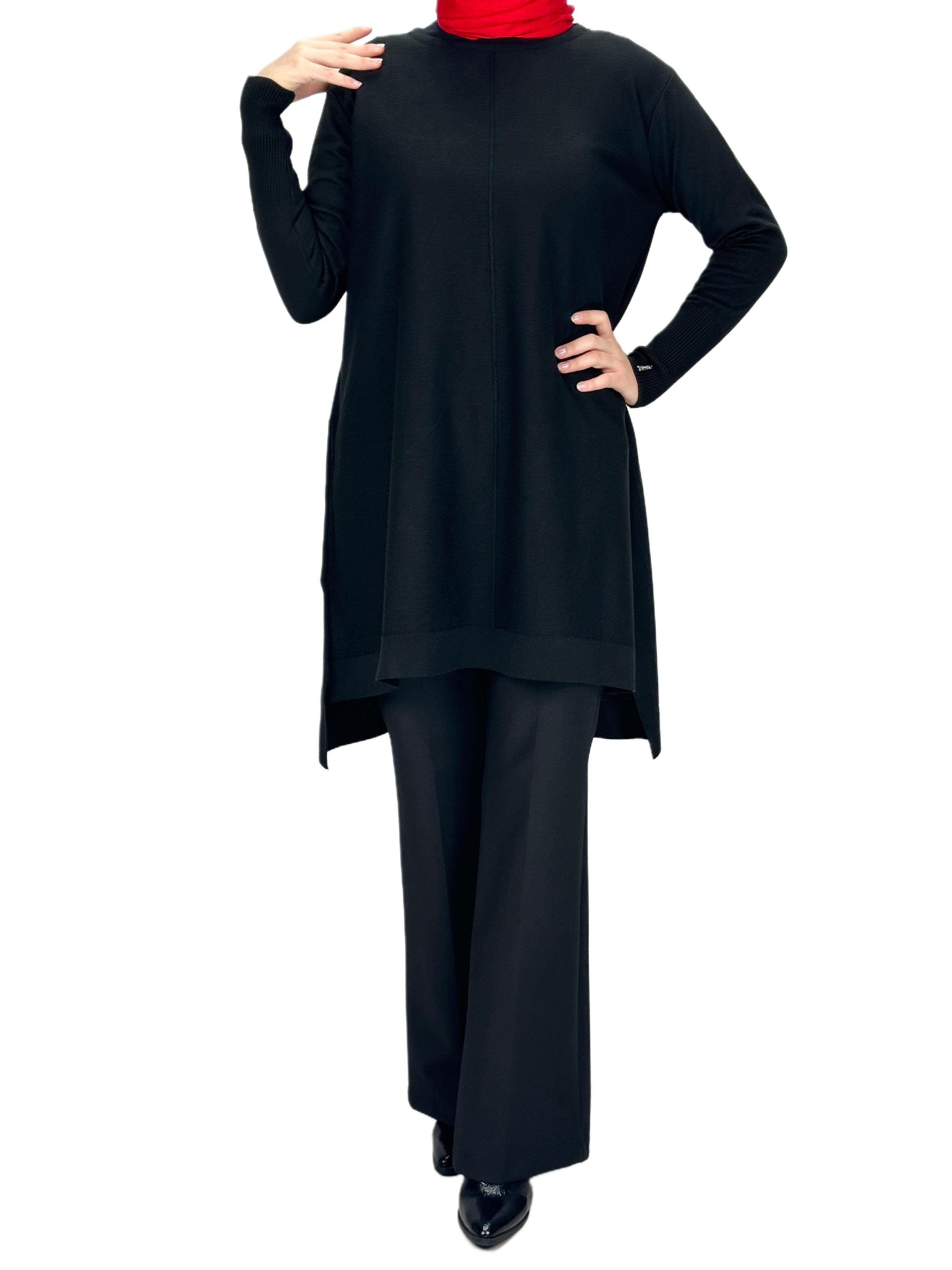 Merserize Triko Tunik Siyah OTW123