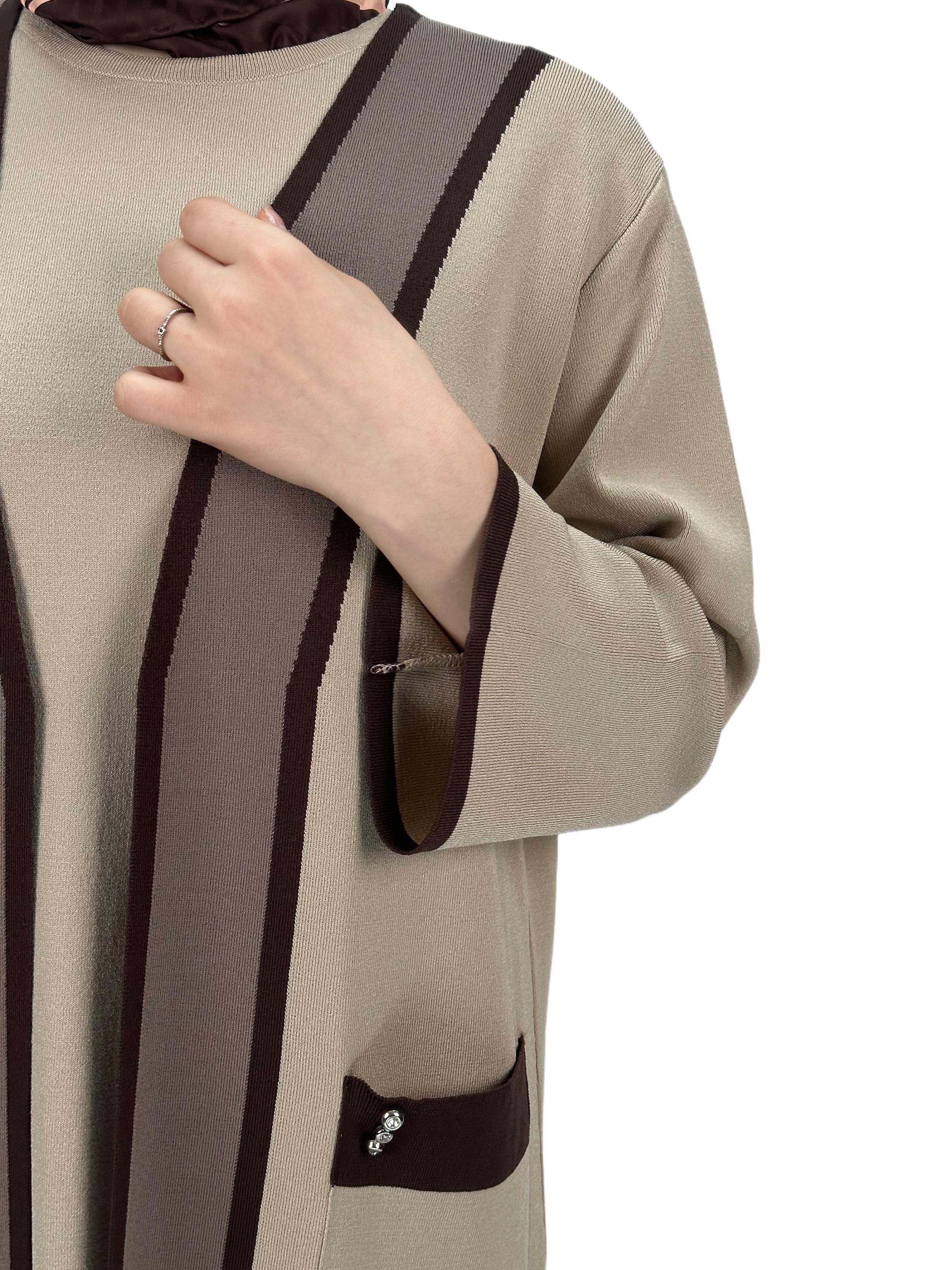 Merserize Triko Üçlü Takım Bej OTW2918