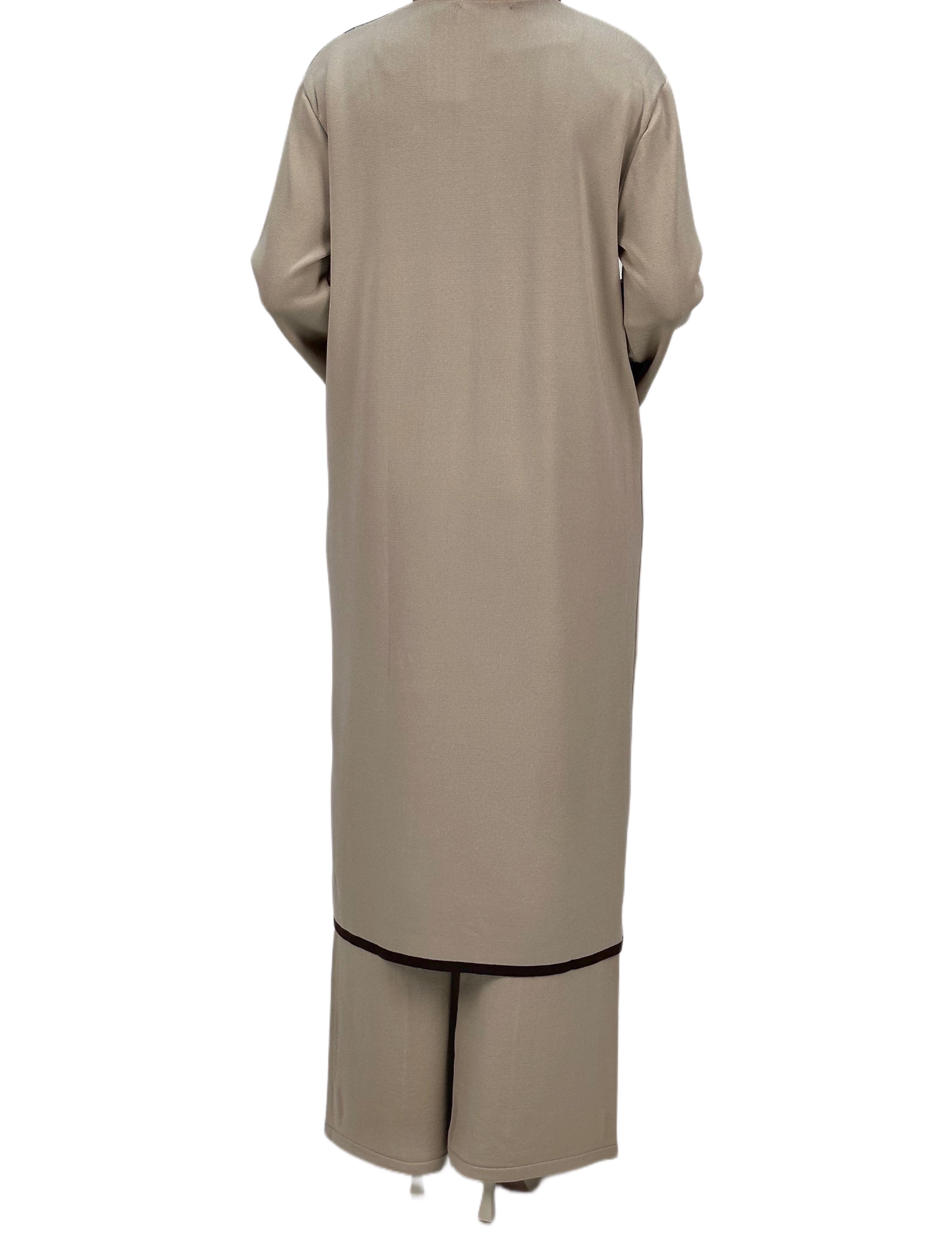 Merserize Triko Üçlü Takım Bej OTW2918