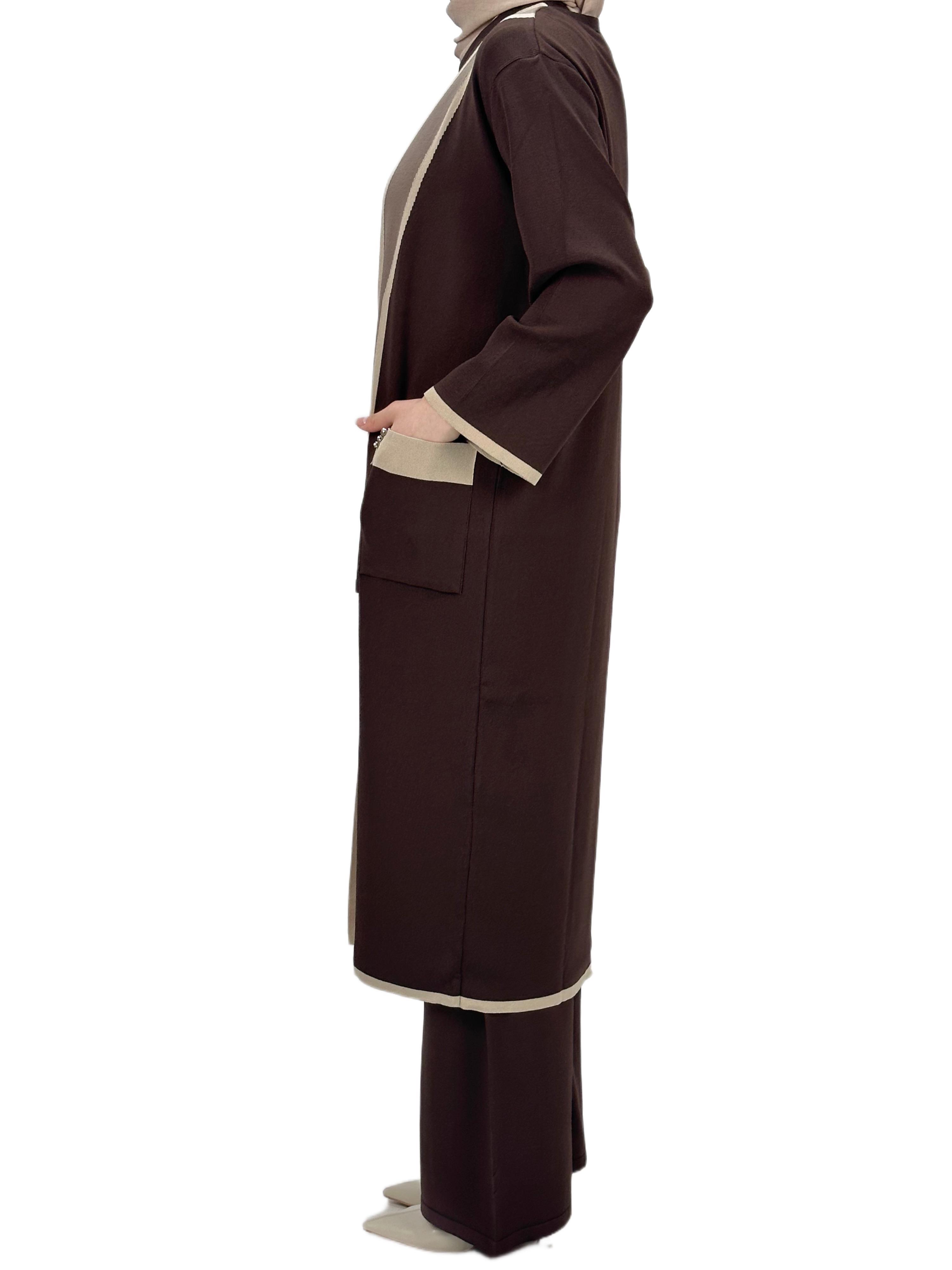 Merserize Triko Üçlü Takım Kahve OTW2918