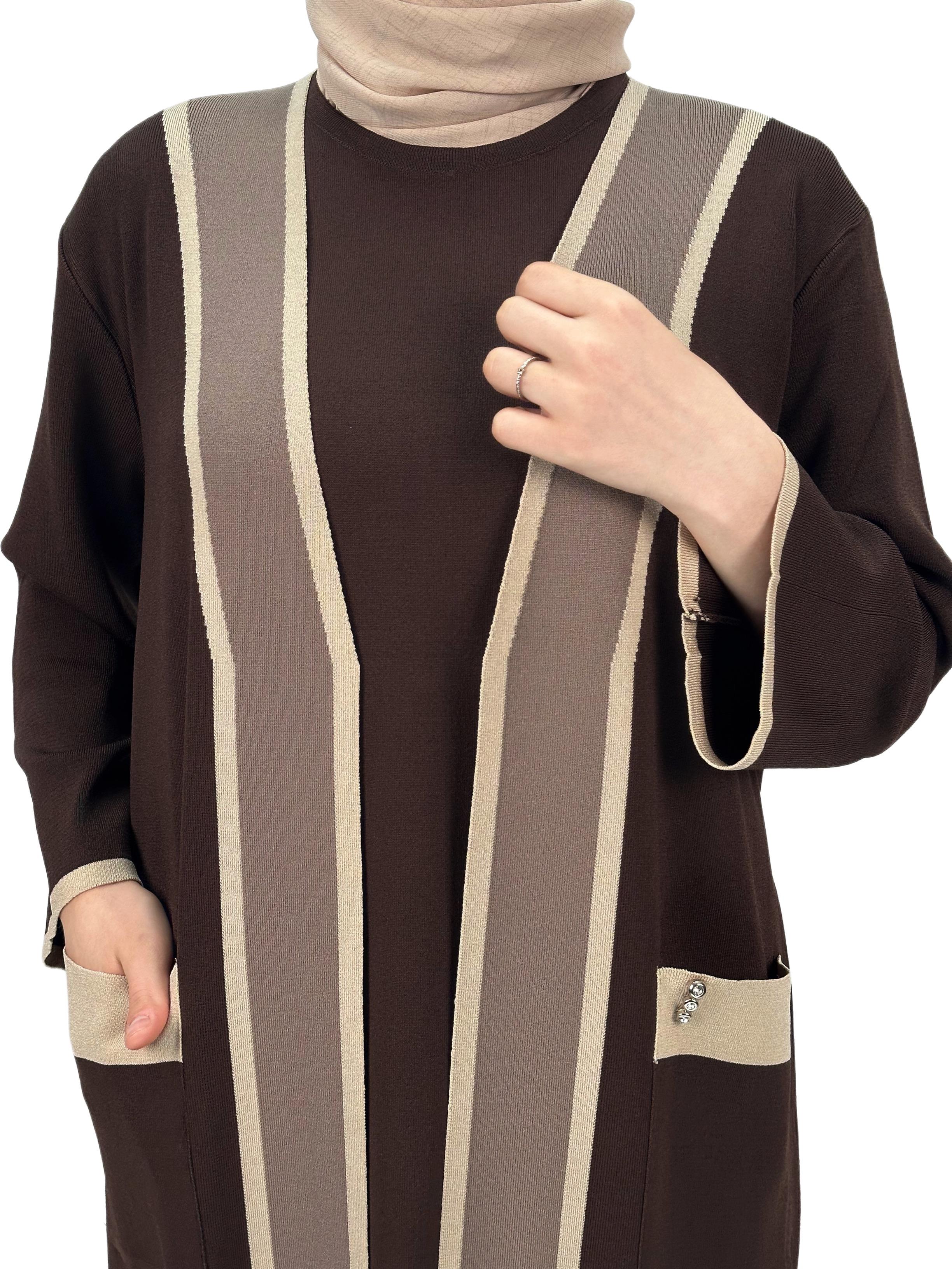 Merserize Triko Üçlü Takım Kahve OTW2918