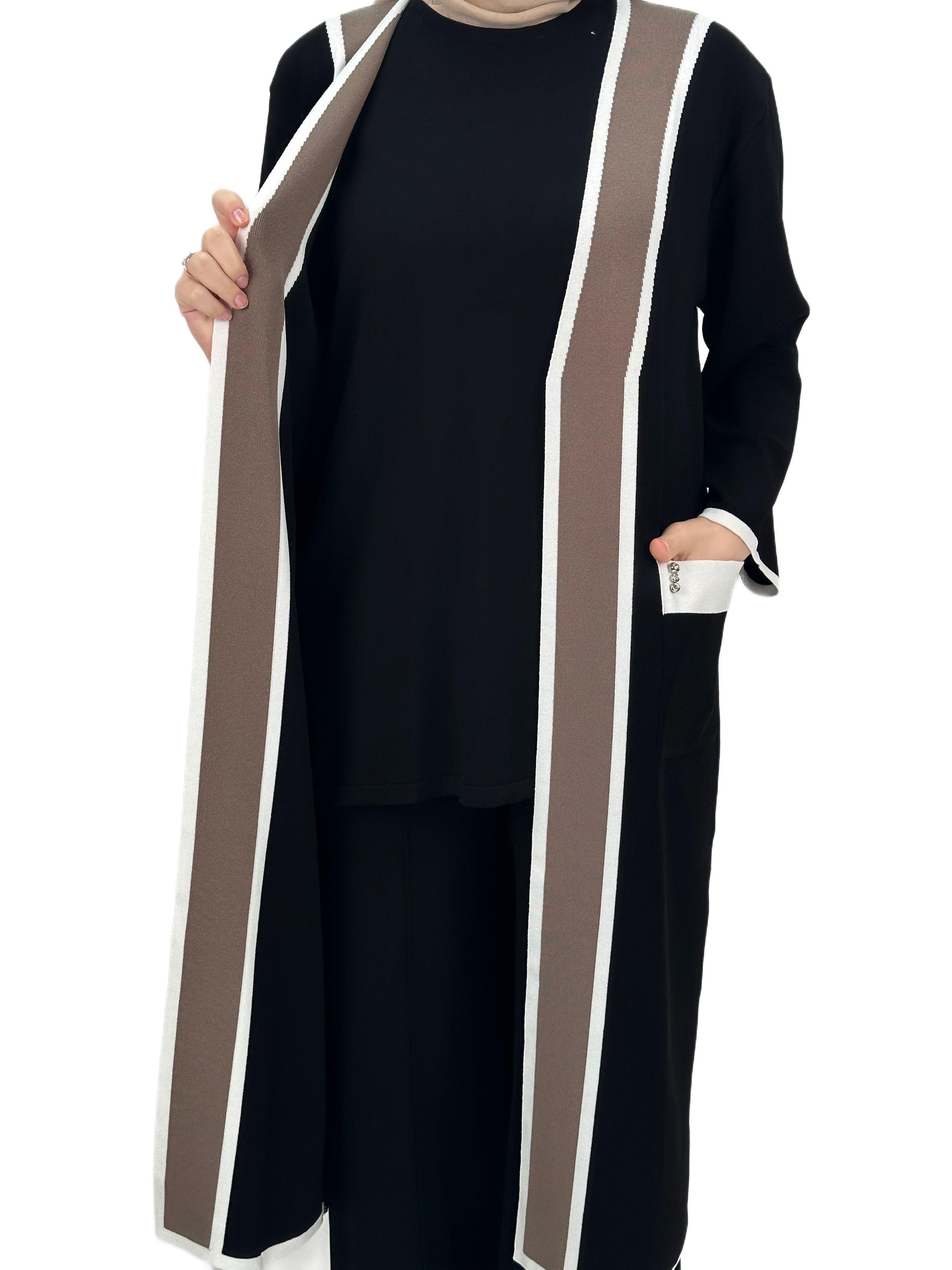 Merserize Triko Üçlü Takım Siyah OTW2918