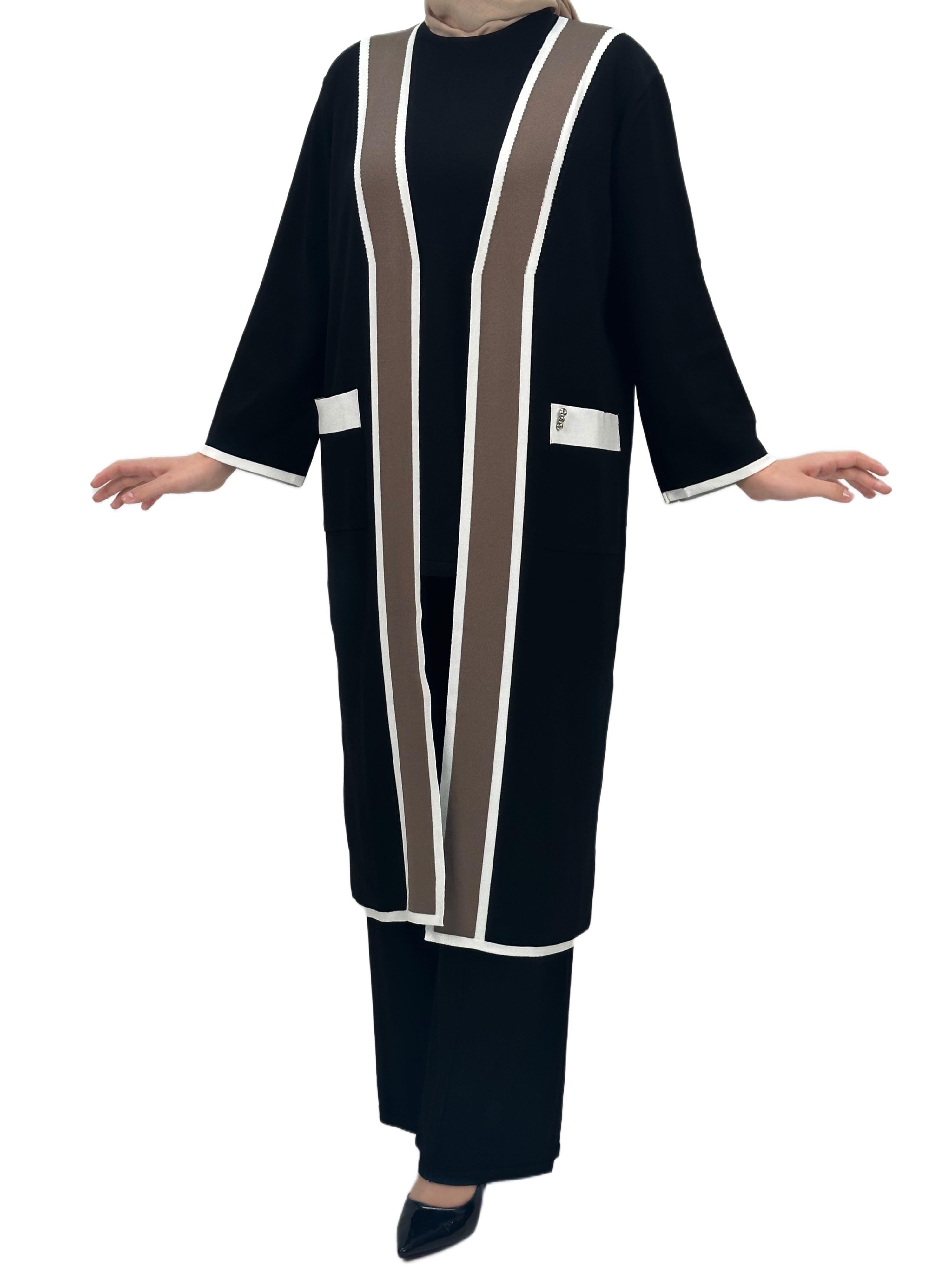 Merserize Triko Üçlü Takım Siyah OTW2918