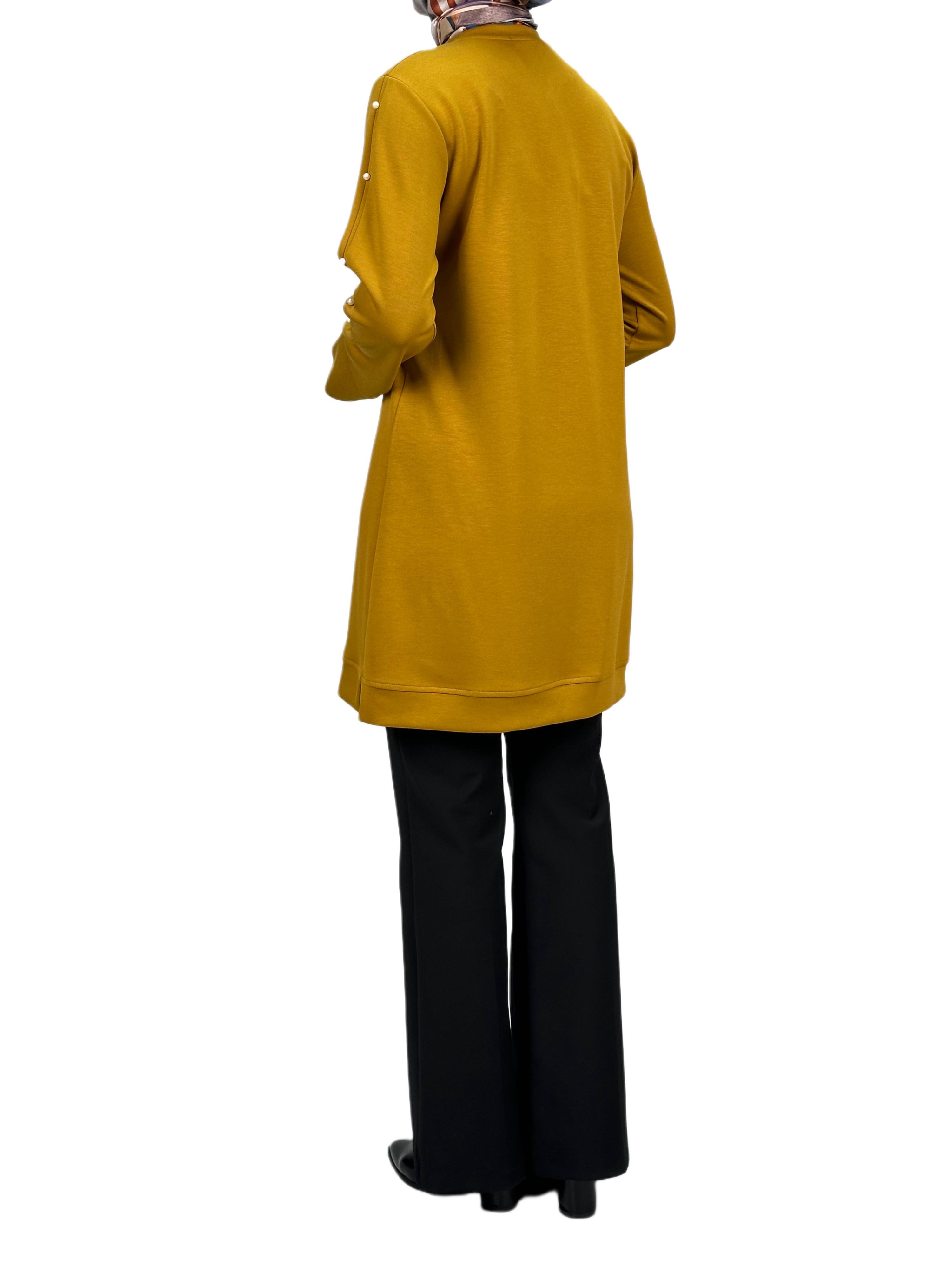 Modal İncili Tunik Hardal OTW2118