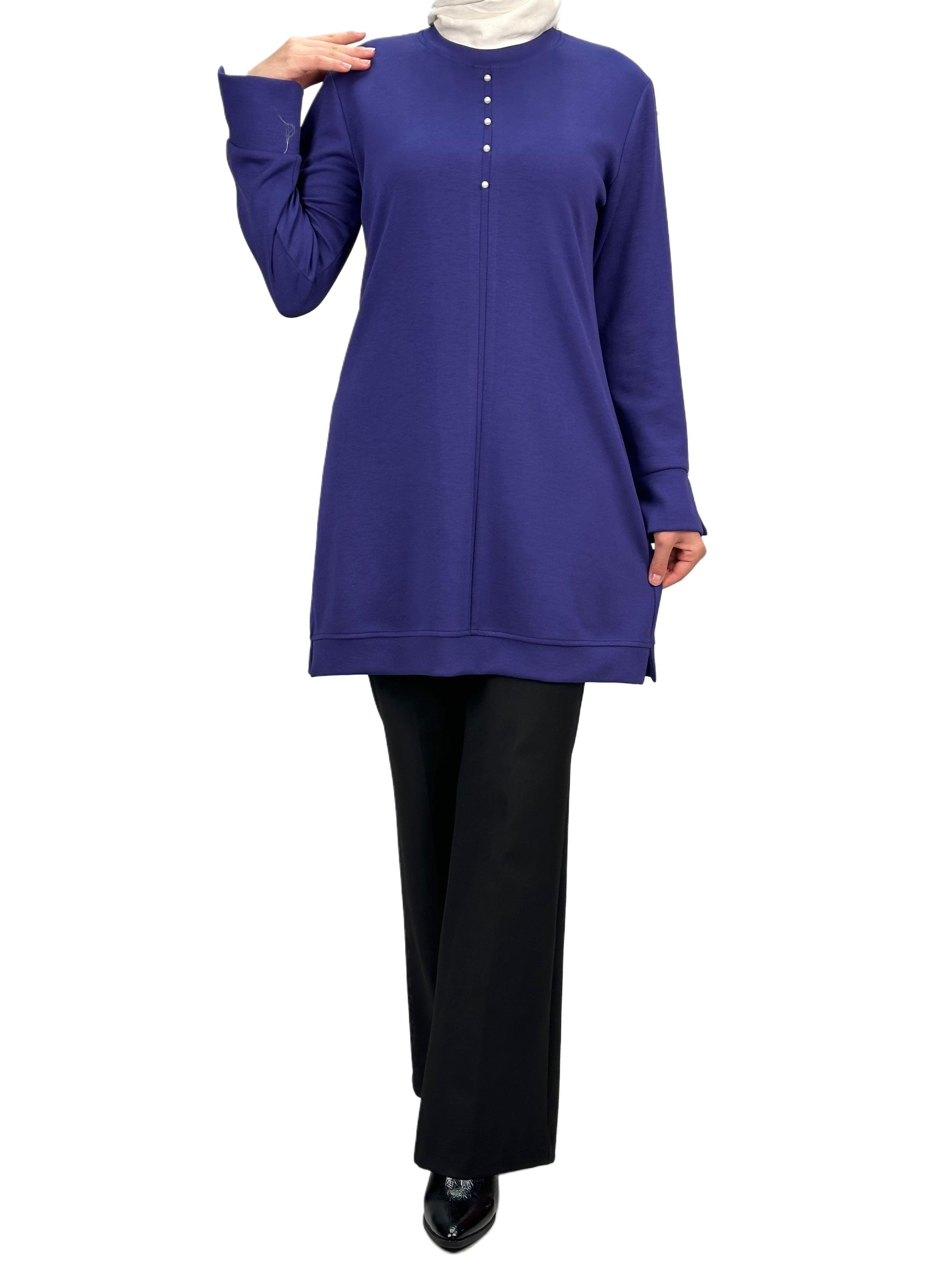 Modal İncili Tunik Mor OTW2118