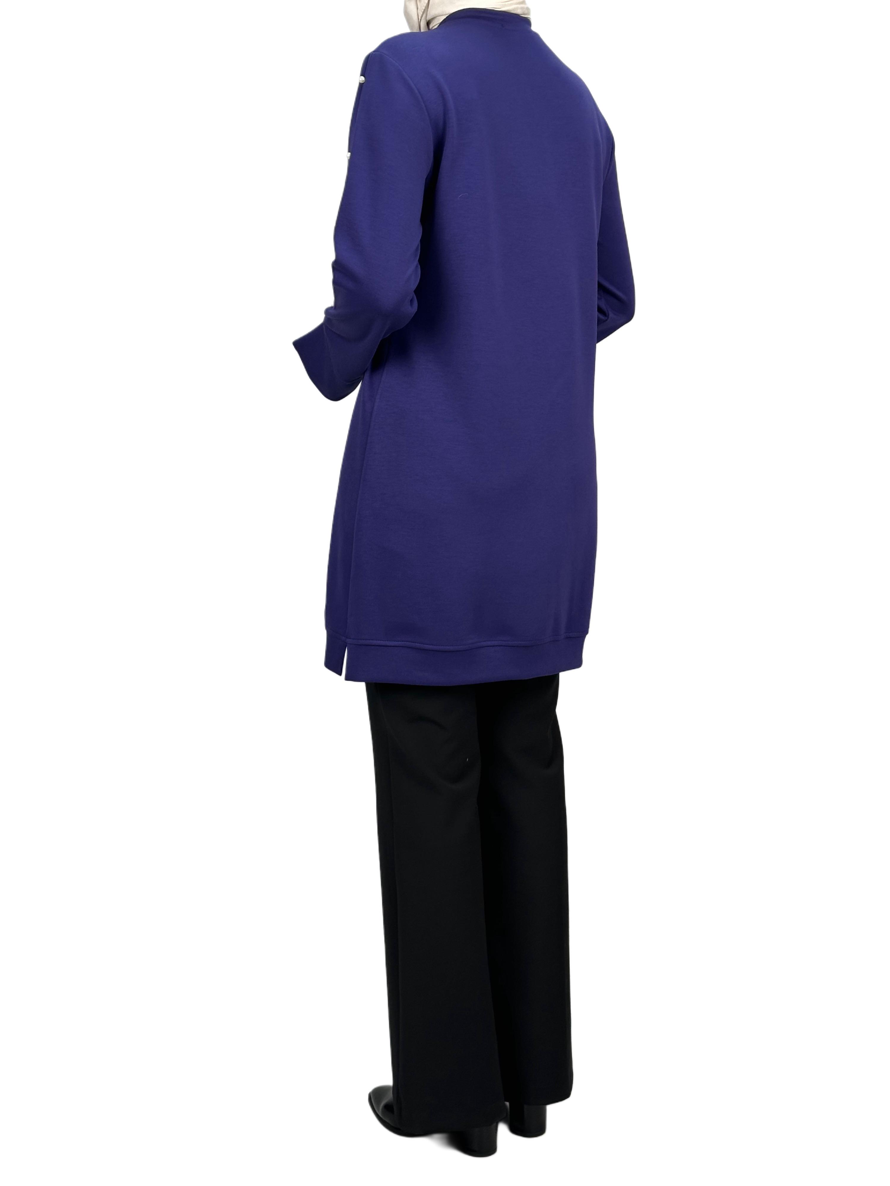 Modal İncili Tunik Mor OTW2118