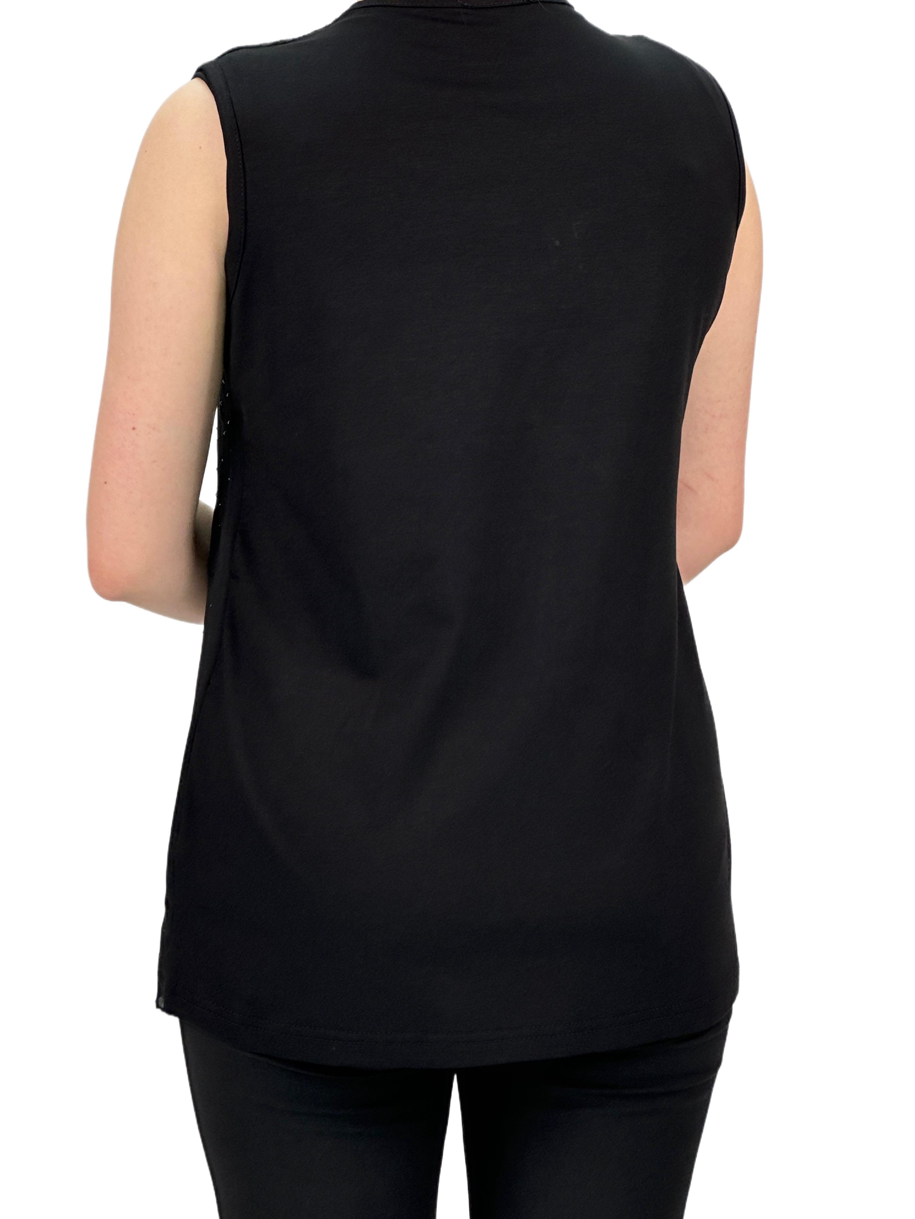 Önü Şifon Arkası Penye Kısa İçlik Siyah OTW404