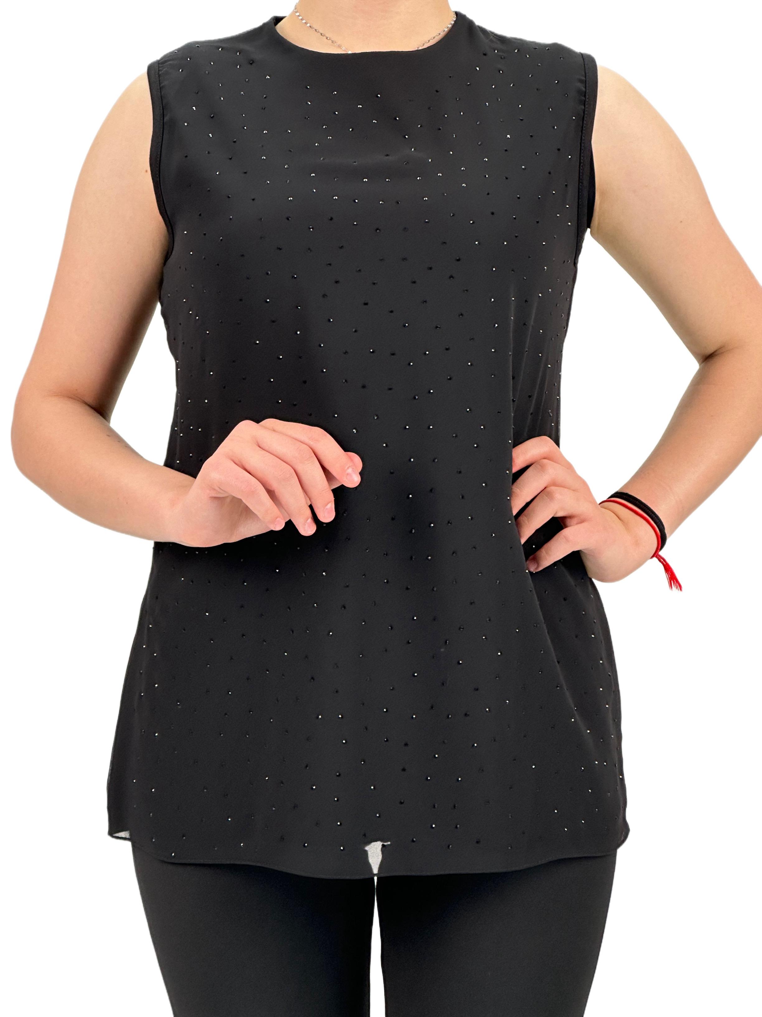 Önü Şifon Arkası Penye Kısa İçlik Siyah OTW404