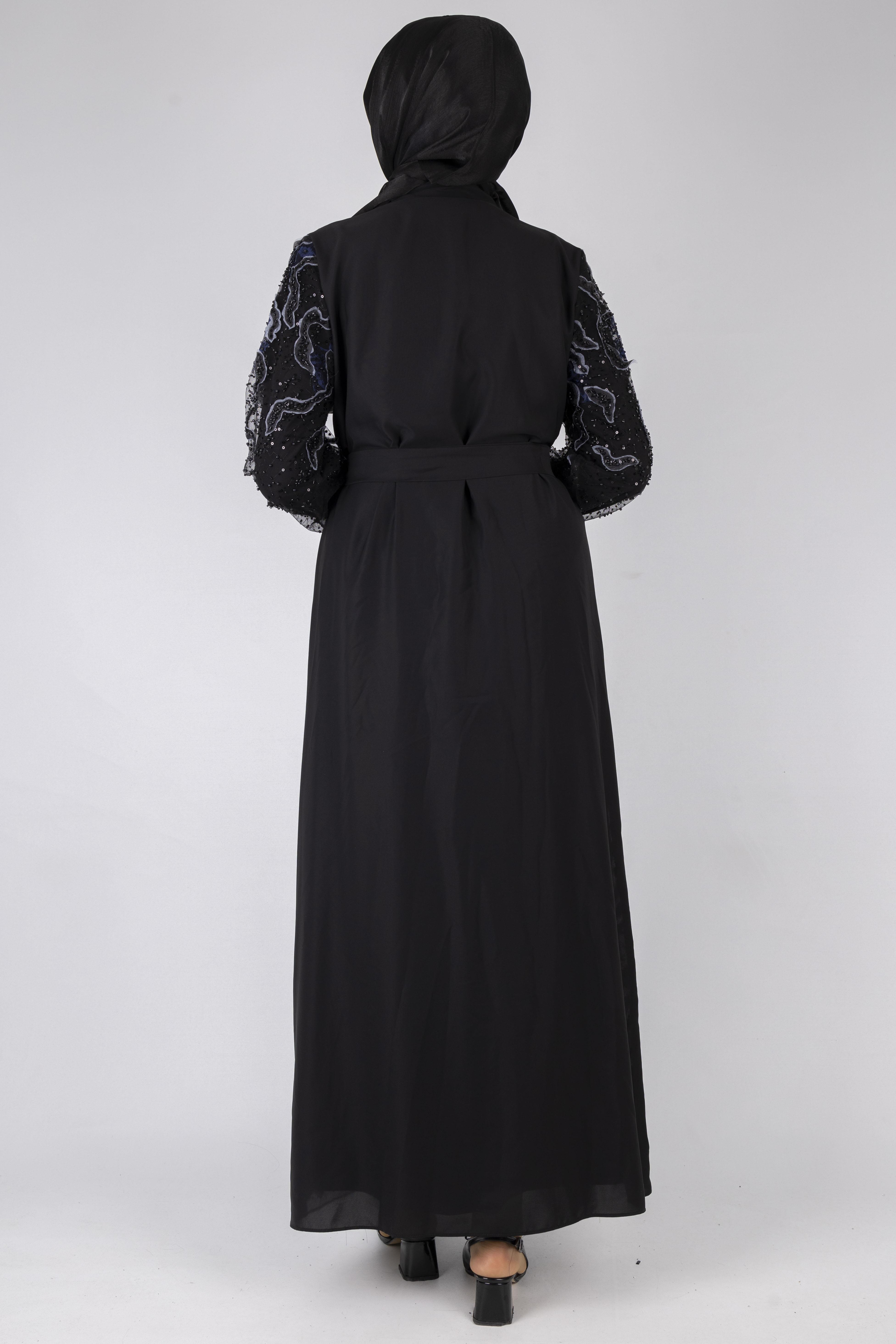 Orhan Store Abaya Takım Siyah-Lacivert OTW2682