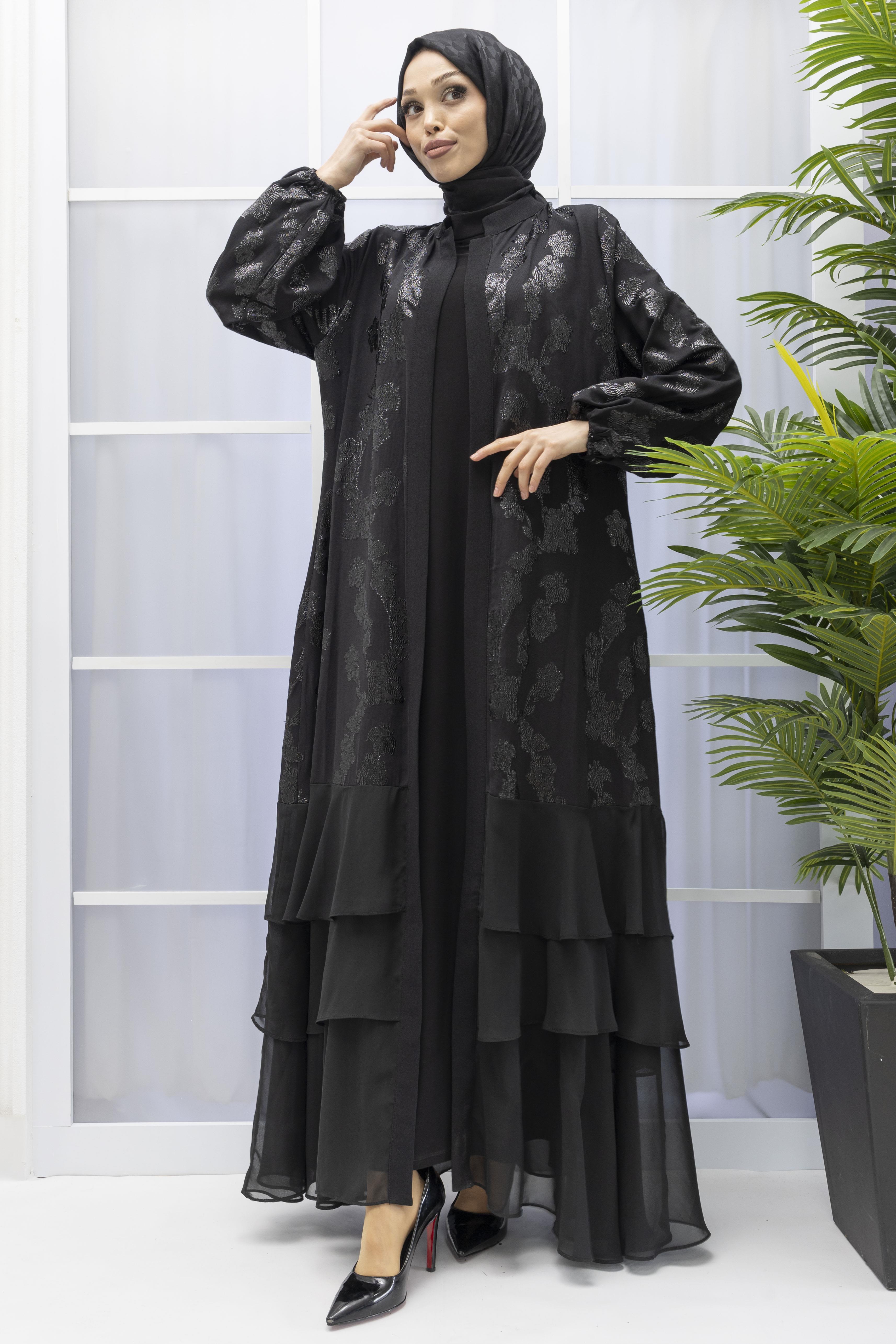 ORHAN STORE ABAYA TAKIM Siyah OTW2308