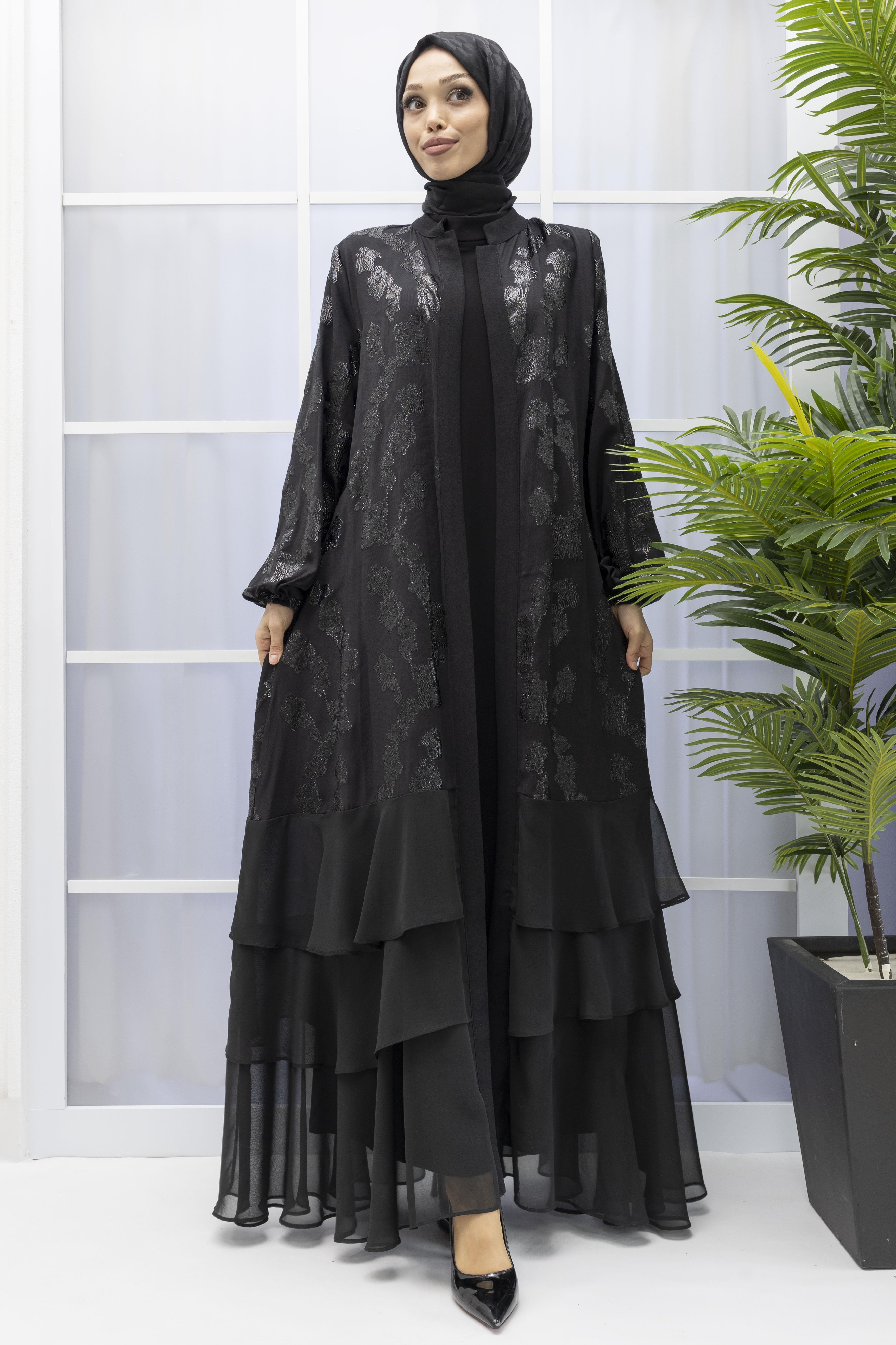 ORHAN STORE ABAYA TAKIM Siyah OTW2308