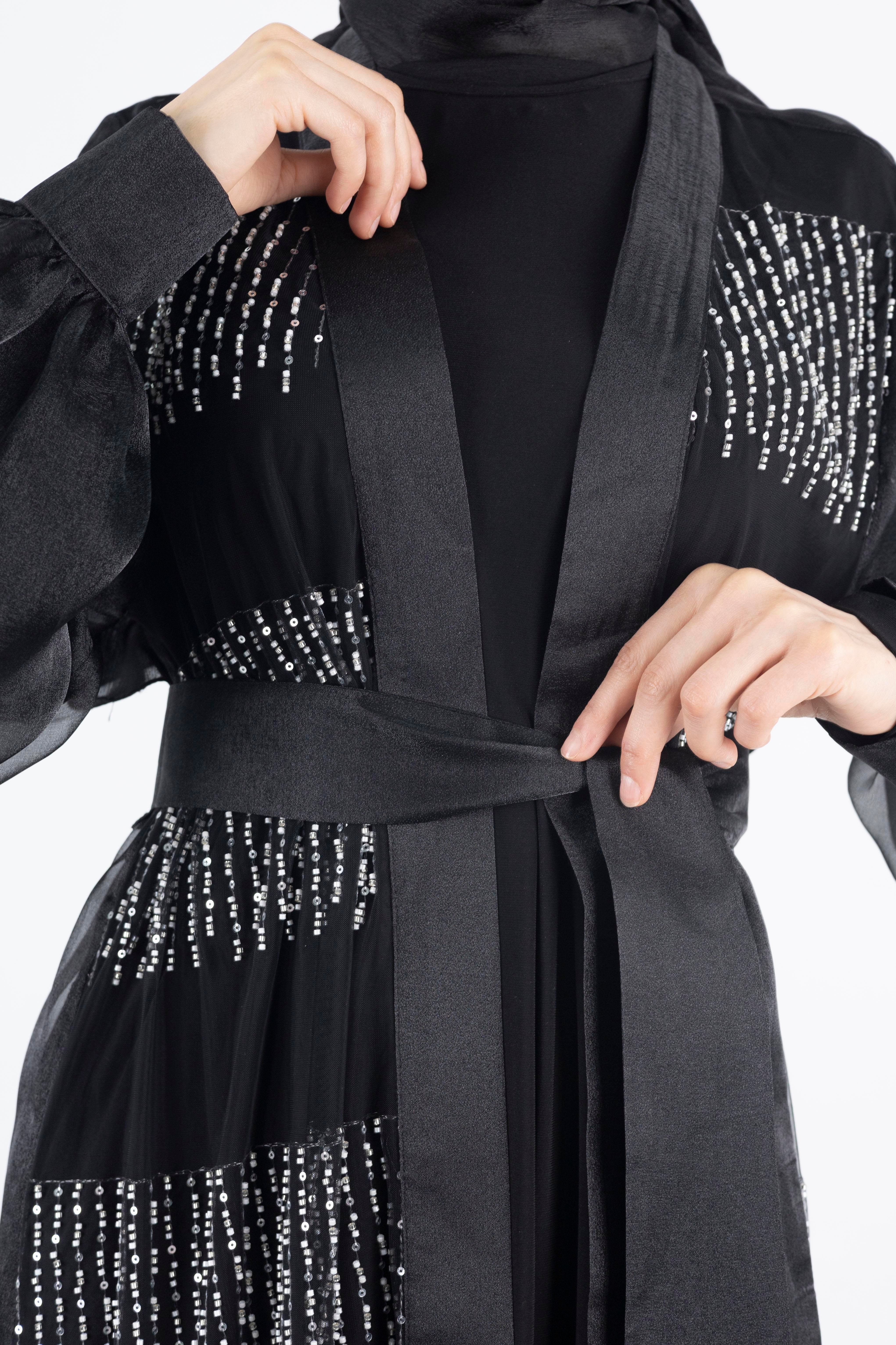 Orhan Store Abaya Takım Siyah OTW2614