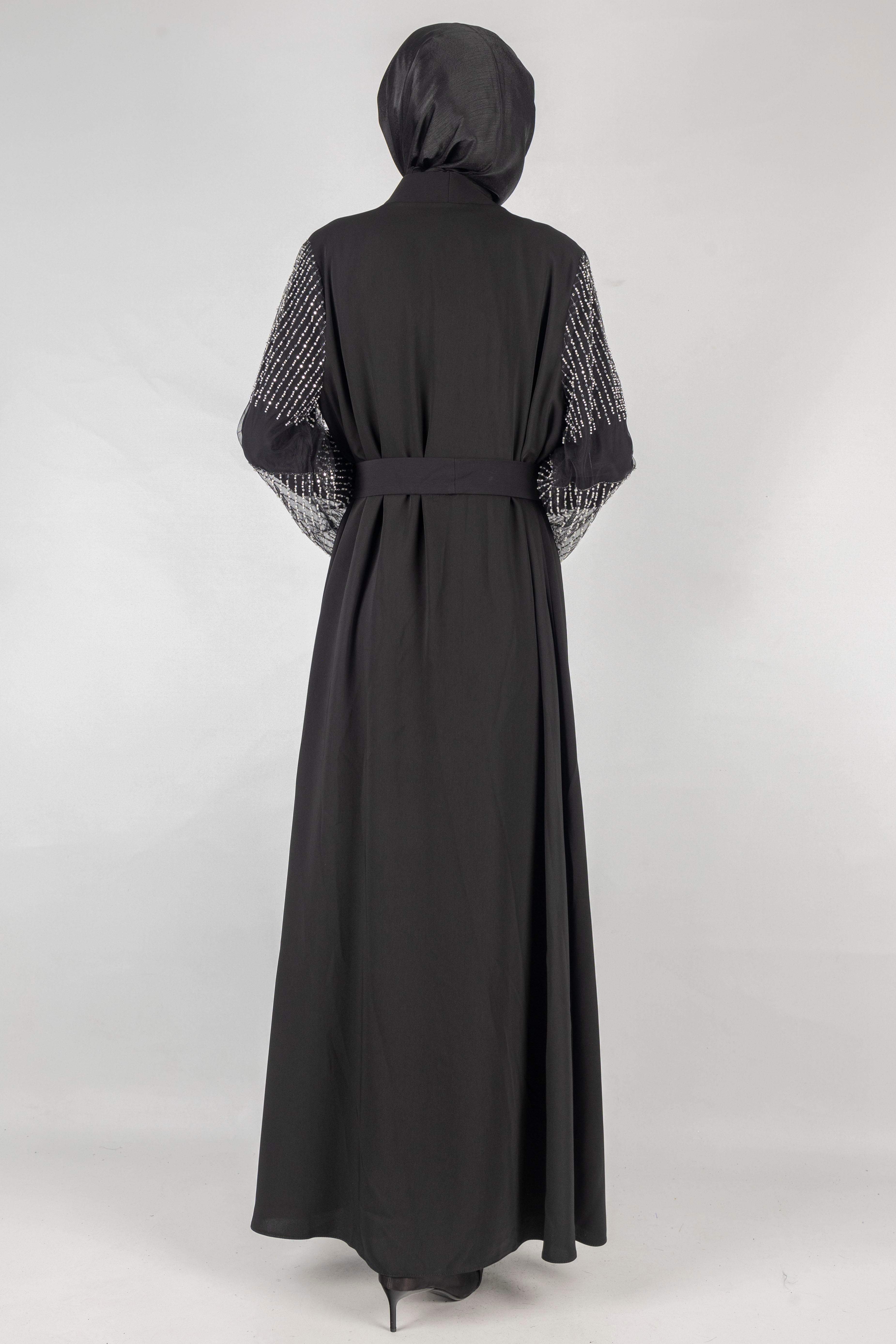 Orhan Store Abaya Takım Siyah-Siyah OTW2588