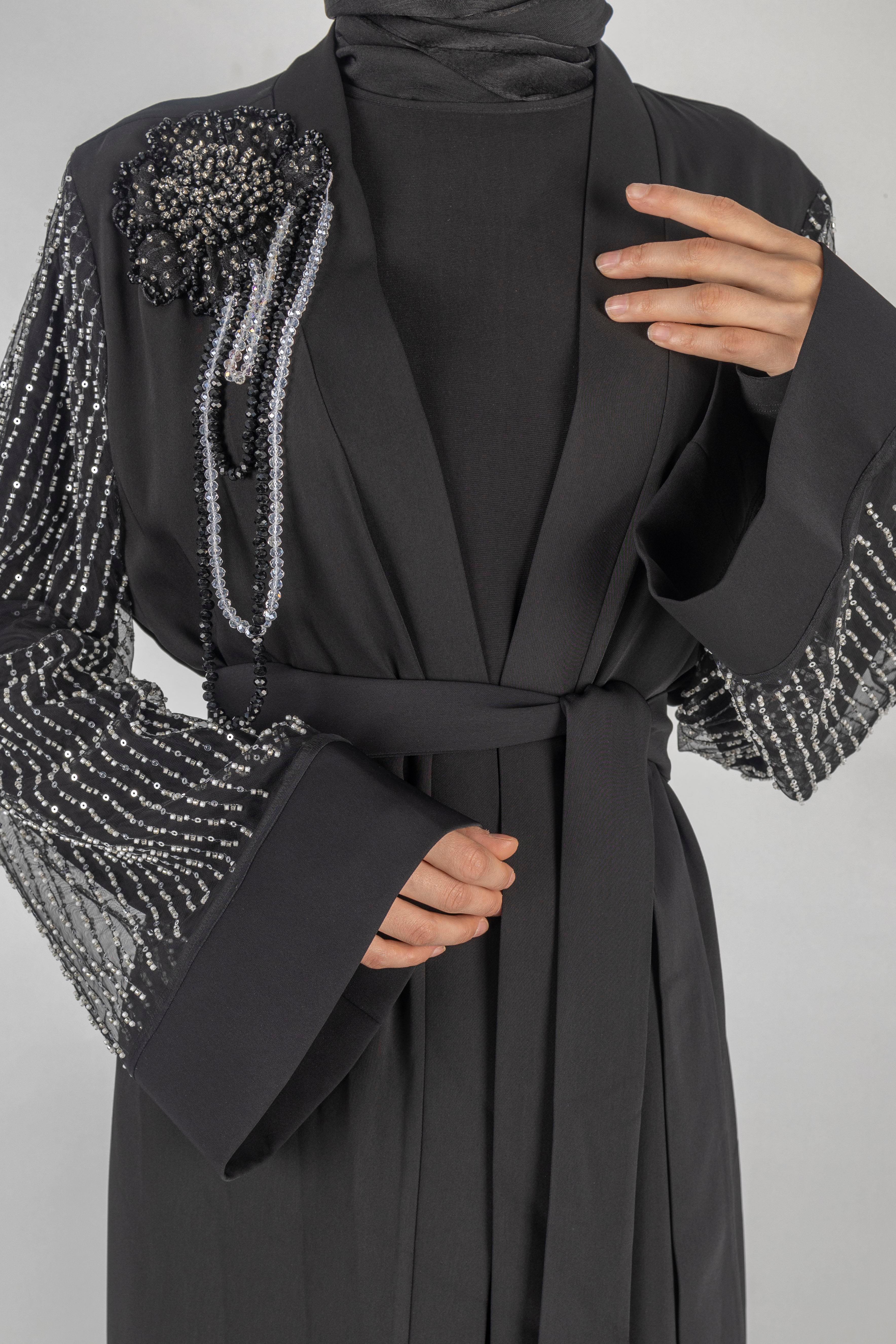 Orhan Store Abaya Takım Siyah-Siyah OTW2588