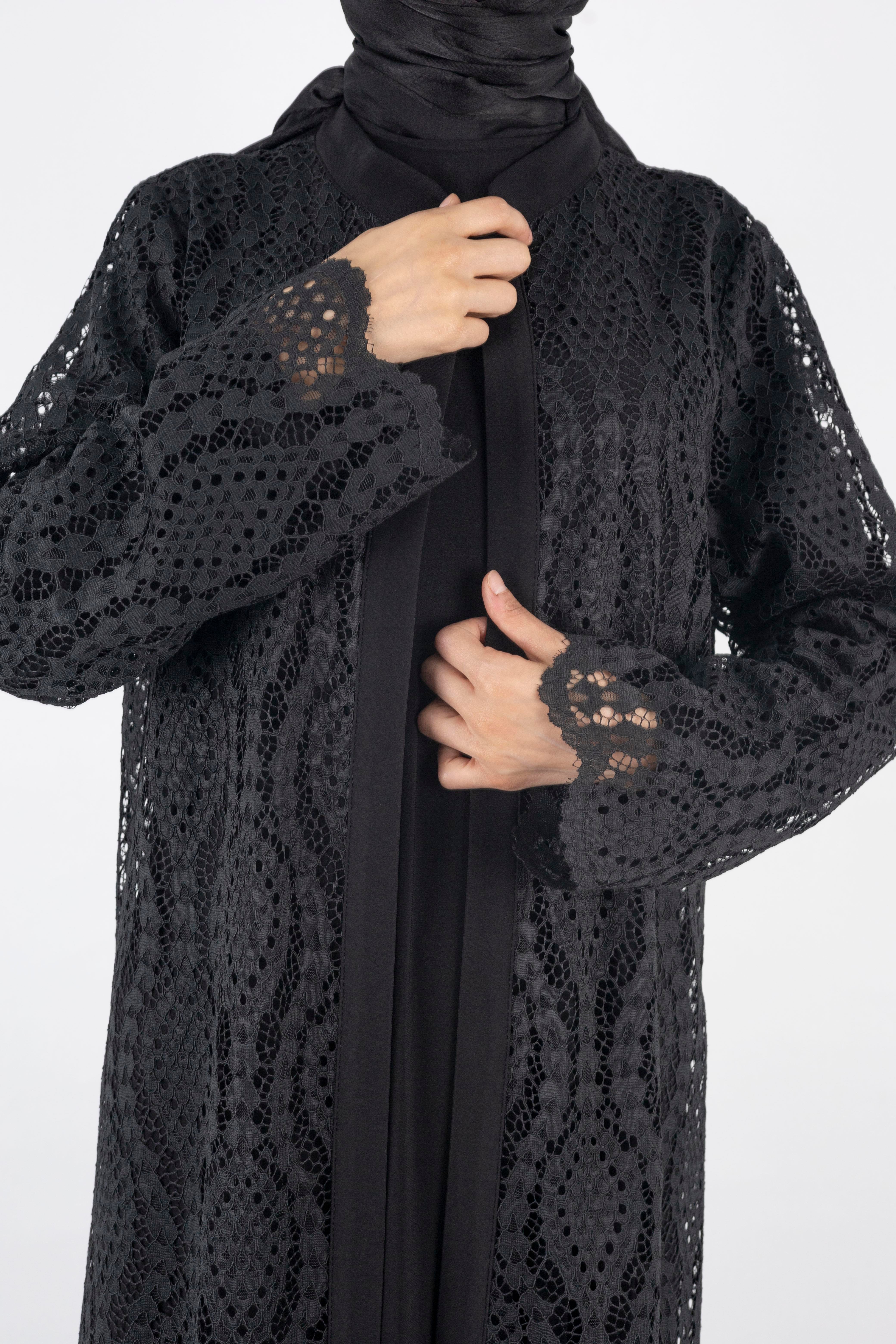 Orhan Store Büyük Beden  Abaya Takım Siyah OTW2479