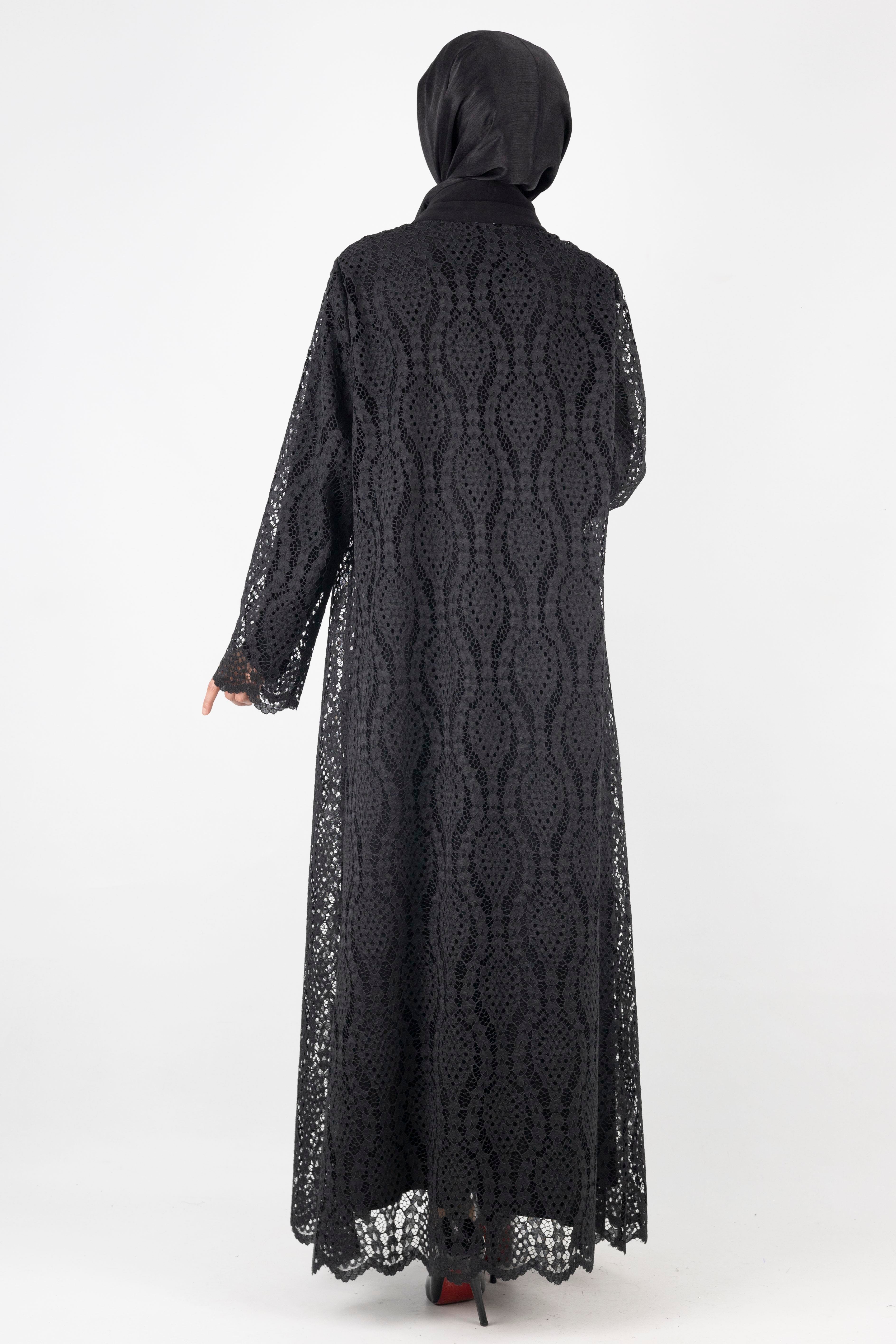 Orhan Store Büyük Beden  Abaya Takım Siyah OTW2479