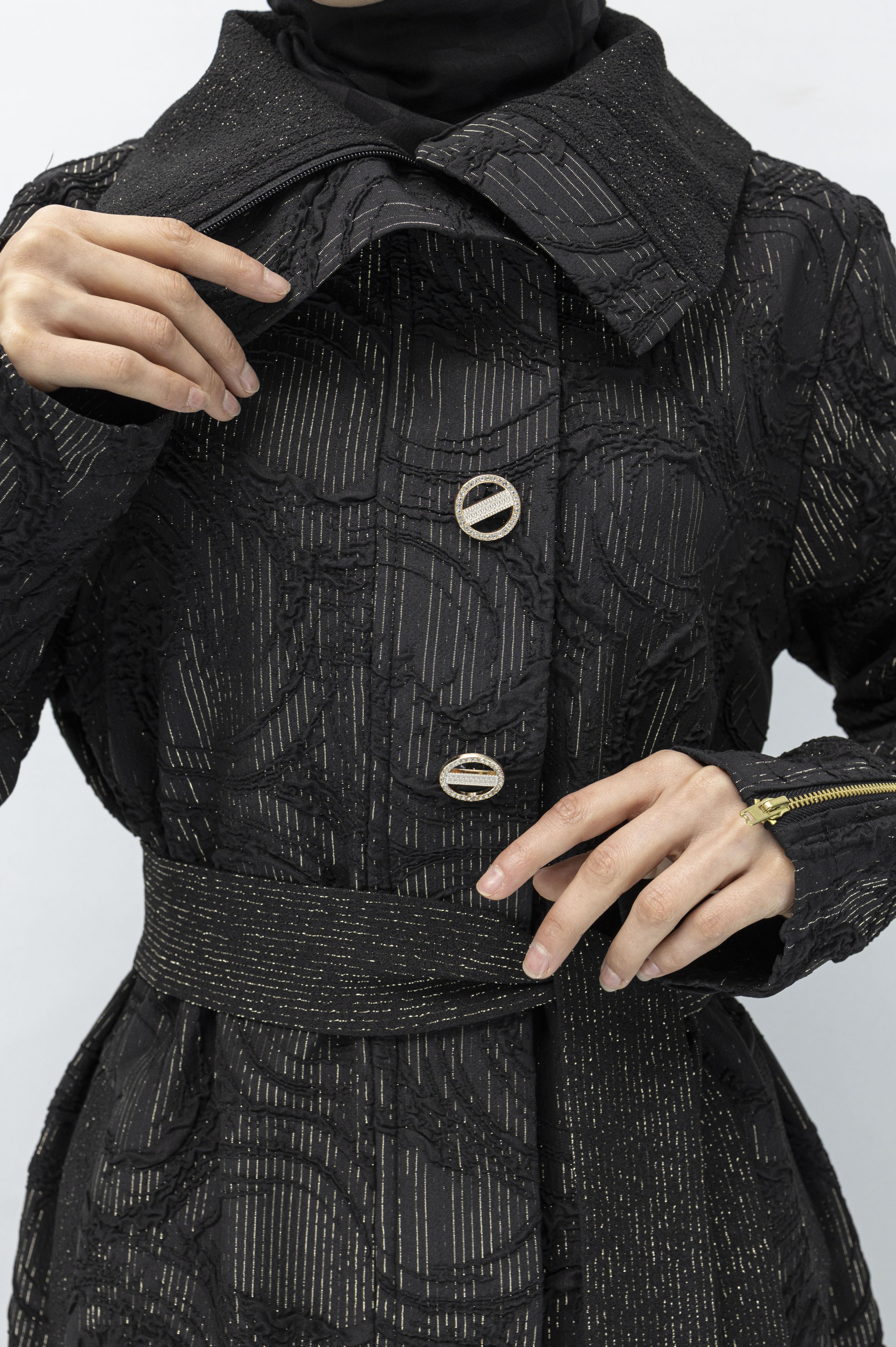 Orhan Store Büyük Beden Jakar Kap Siyah OTW1531